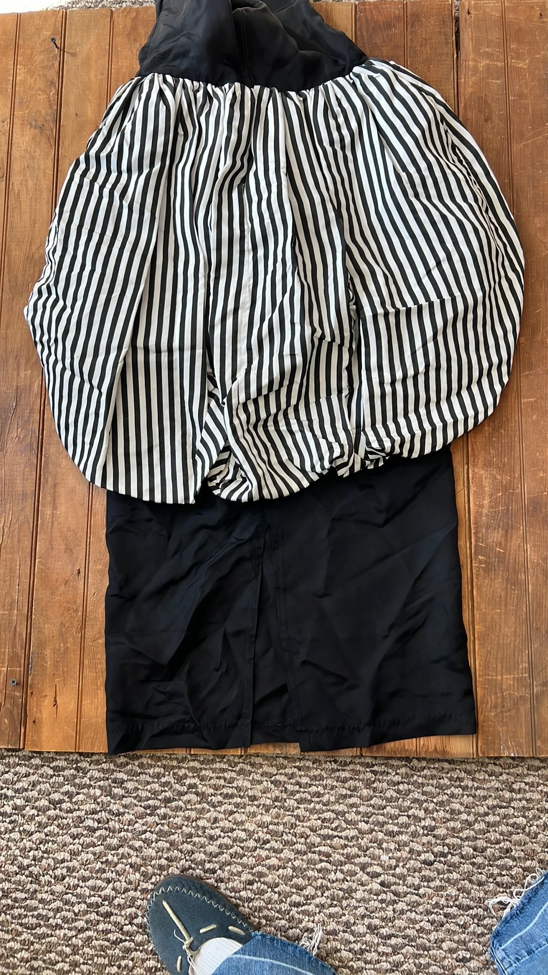 80s Striped Strapless Dress Puffy - Image 5