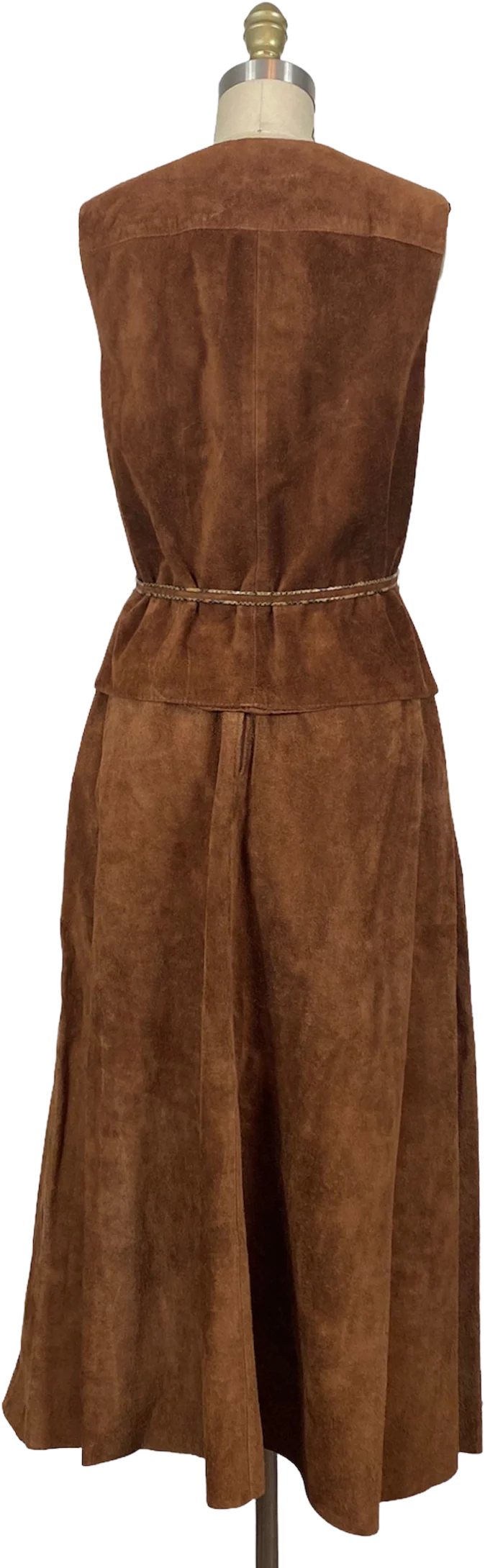 80s Suede Skirt And Vest Set By Ann Klein - Image 2