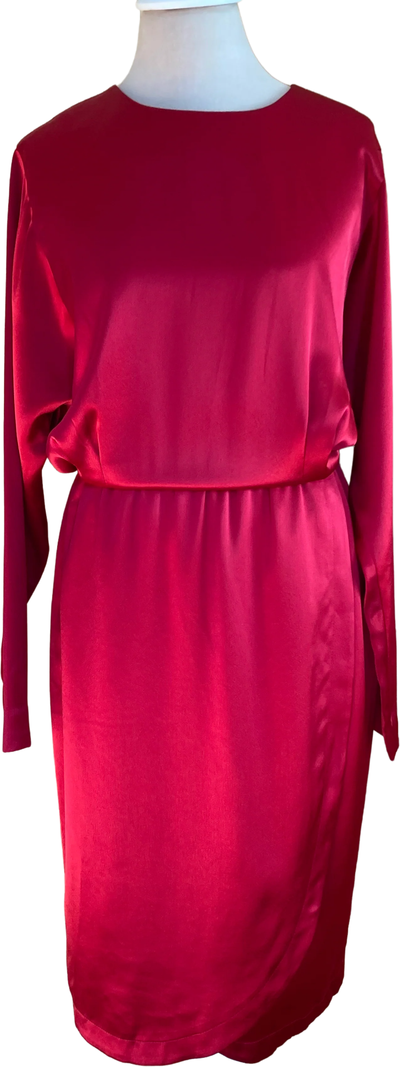 80s Sumptuous Satin Tulip Hem Dress By Liz Claiborne Dresses