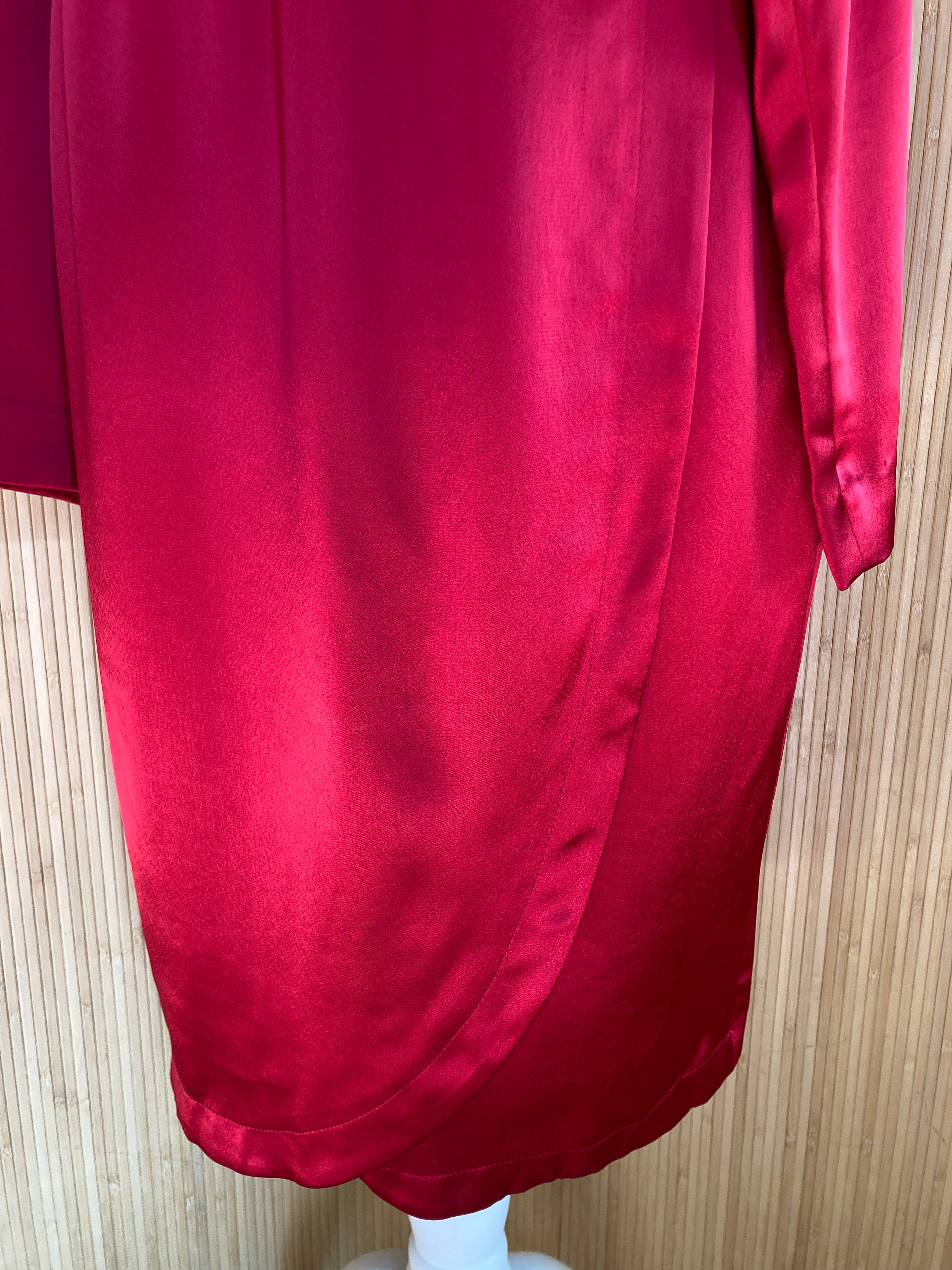 80s Sumptuous Satin Tulip Hem Dress By Liz Claiborne Dresses - Image 3