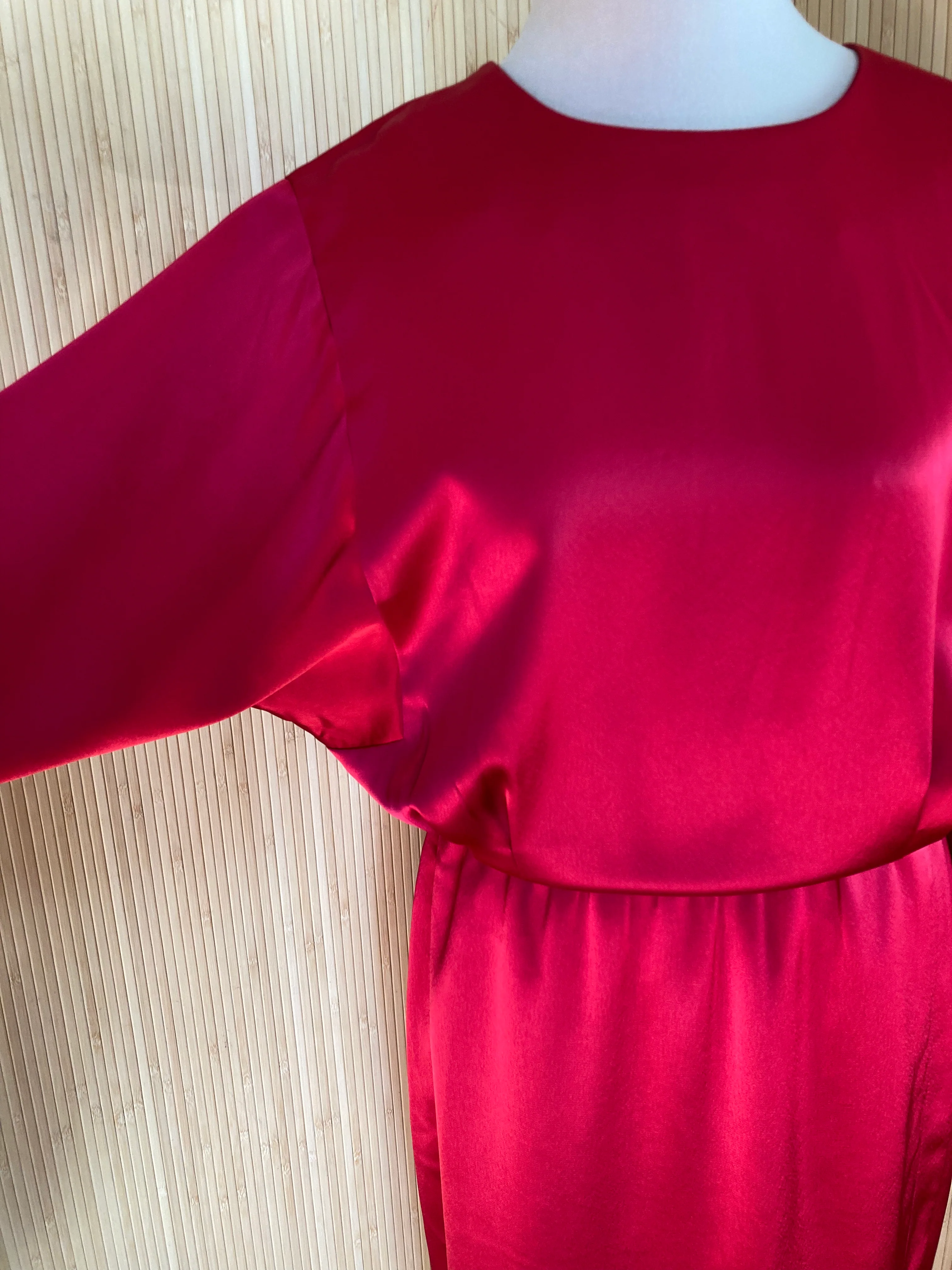 80s Sumptuous Satin Tulip Hem Dress By Liz Claiborne Dresses - Image 4