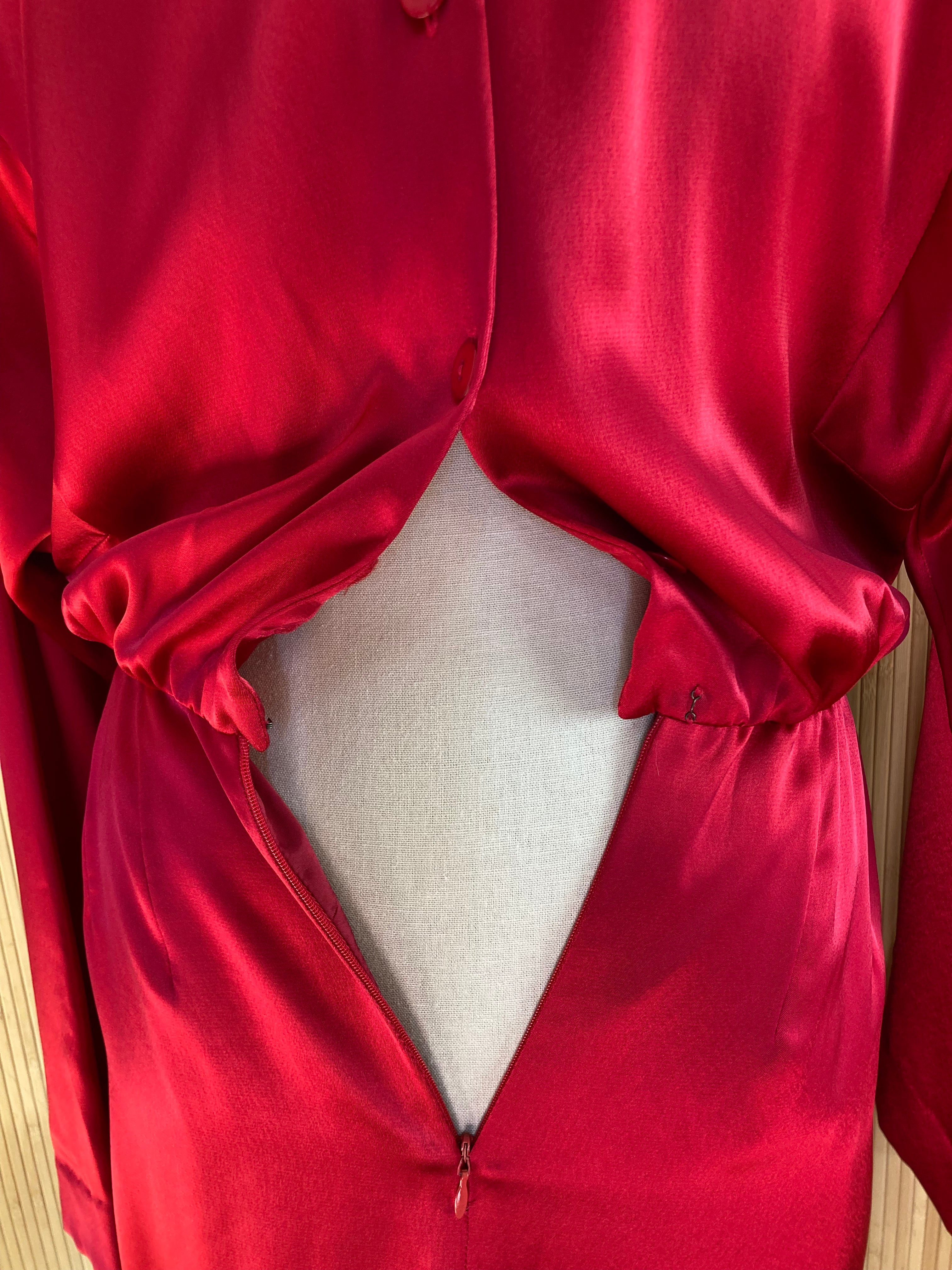 80s Sumptuous Satin Tulip Hem Dress By Liz Claiborne Dresses - Image 8
