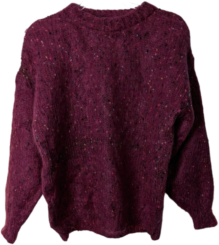 80s Sweater Mohair Wool Pink With Multicolor Speckles By Quills Made In Ireland