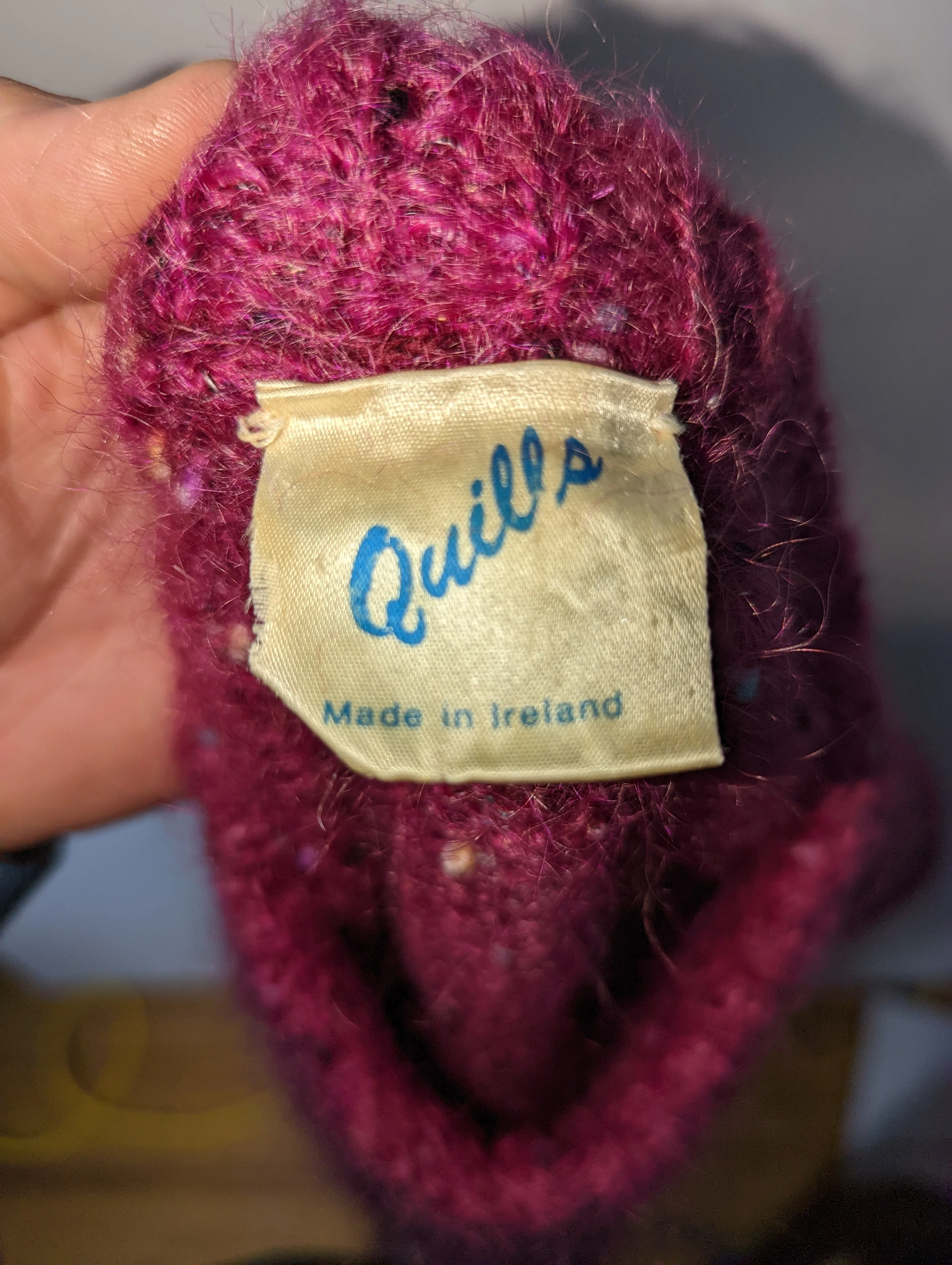 80s Sweater Mohair Wool Pink With Multicolor Speckles By Quills Made In Ireland - Image 4