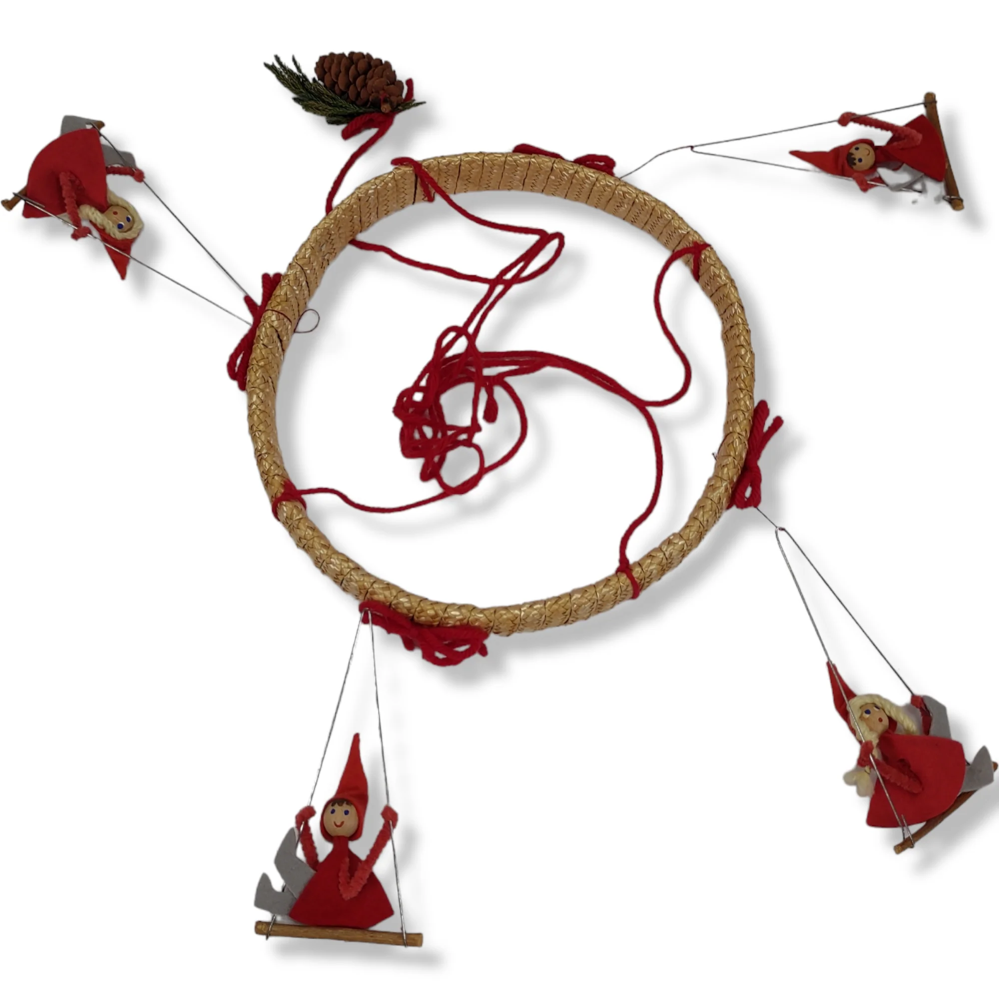 80s Swedish Hanging Christmas Wreath Scandinavian - Image 4