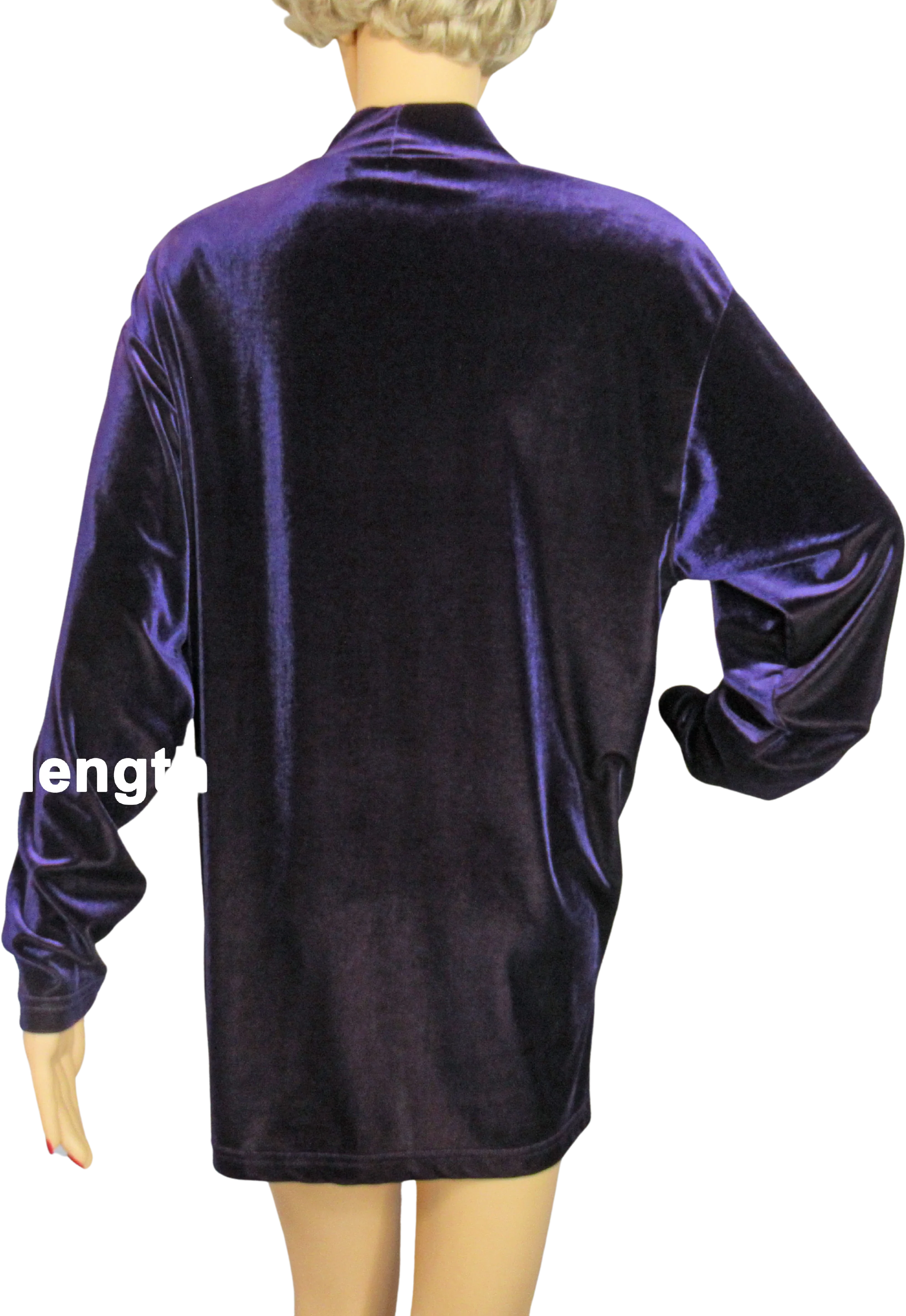 80s Sz Med Velveteen Pullover Tunic Length Top by Bechamel - Image 2