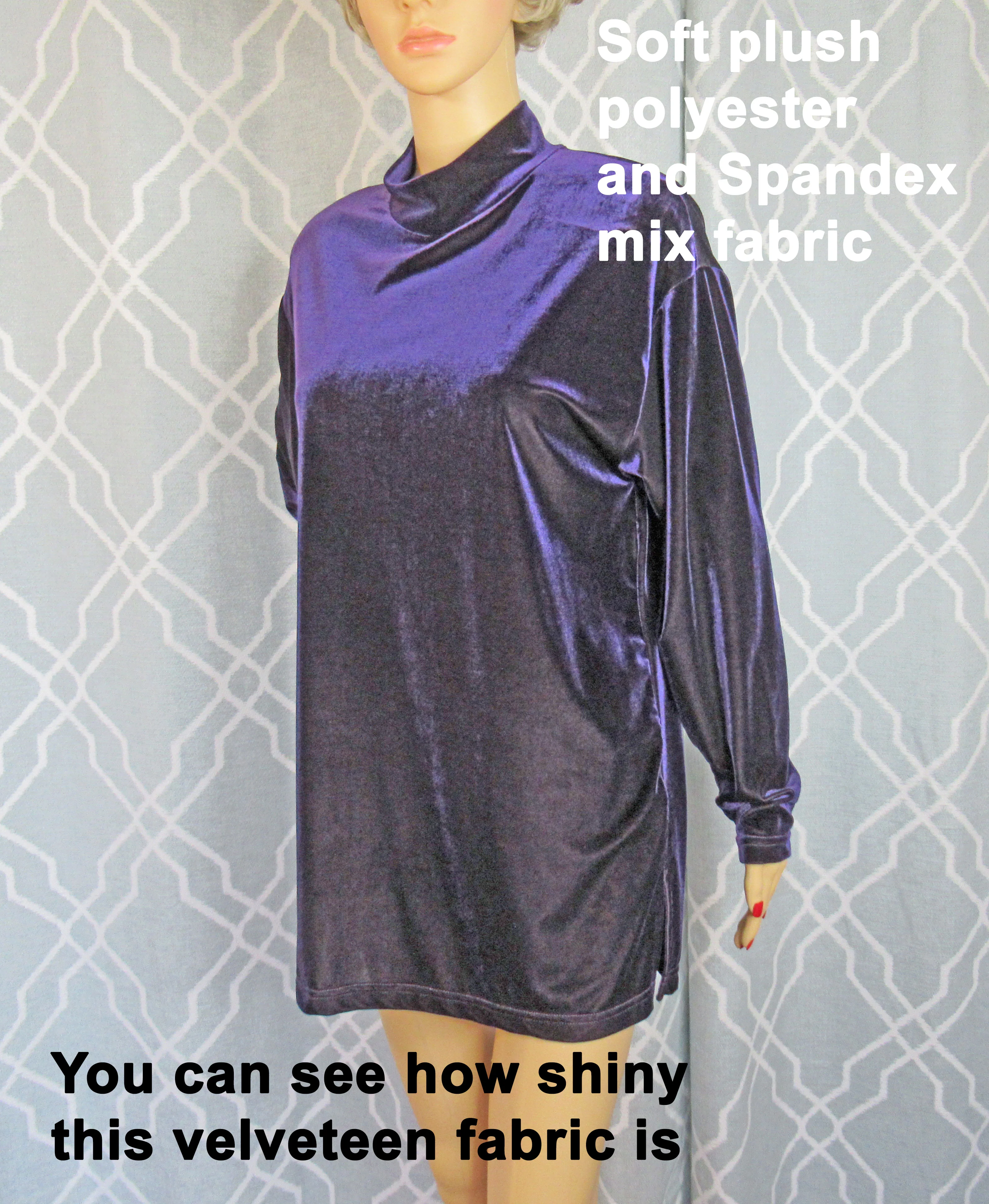 80s Sz Med Velveteen Pullover Tunic Length Top by Bechamel - Image 6