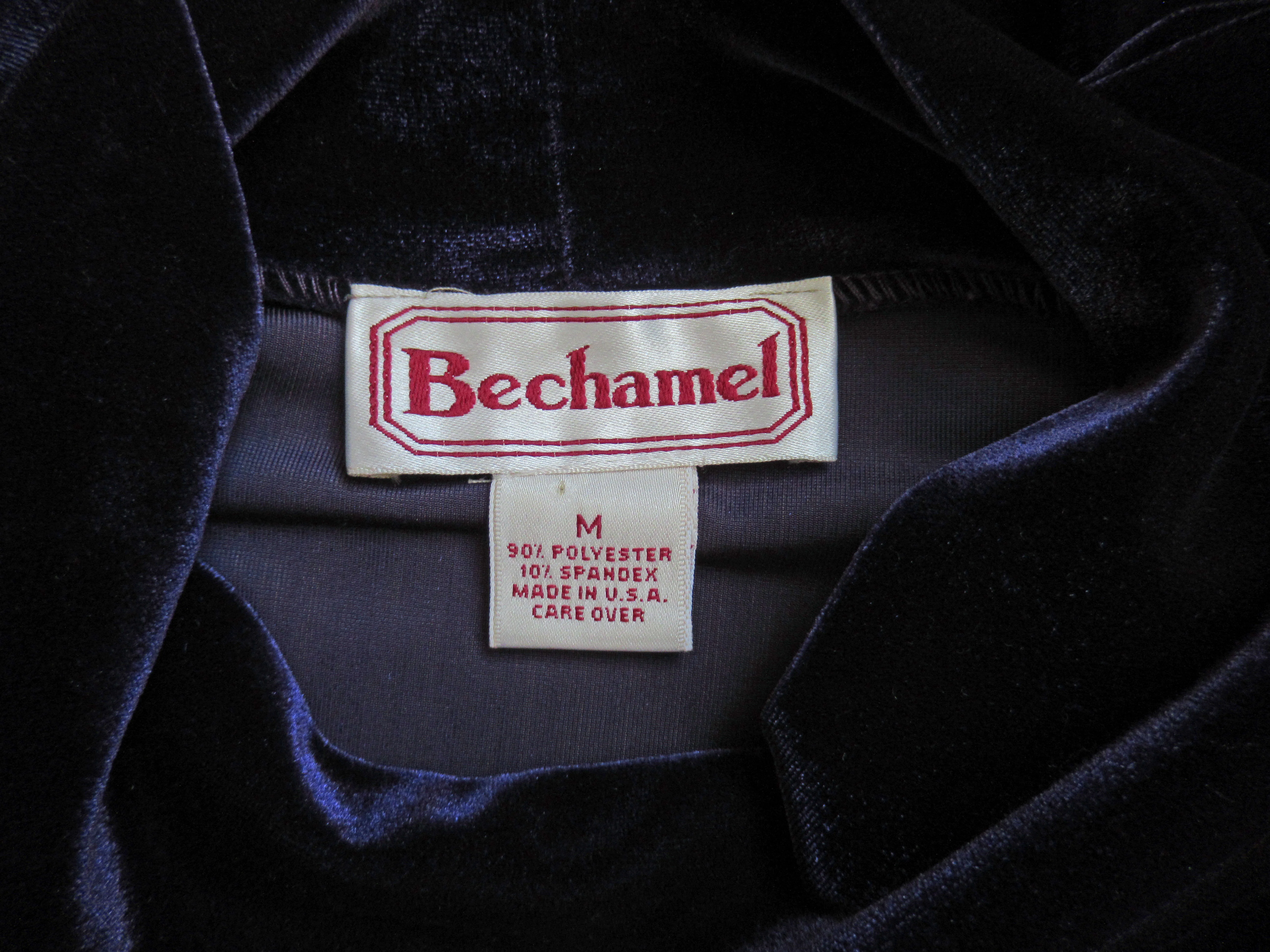 80s Sz Med Velveteen Pullover Tunic Length Top by Bechamel - Image 8