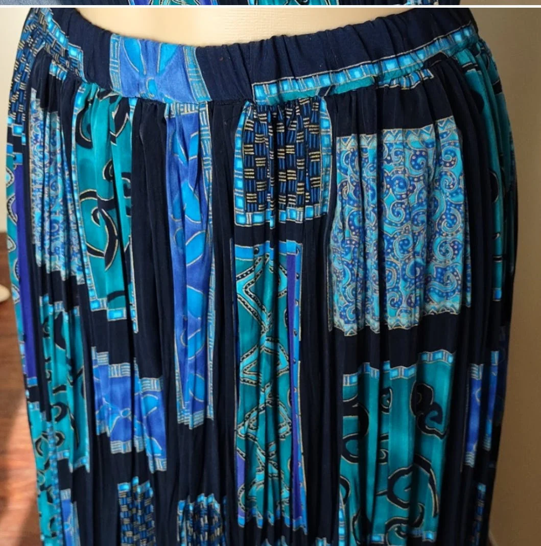 80's Teal and Purple Broomstick Skirt by L. 'gante - Image 5