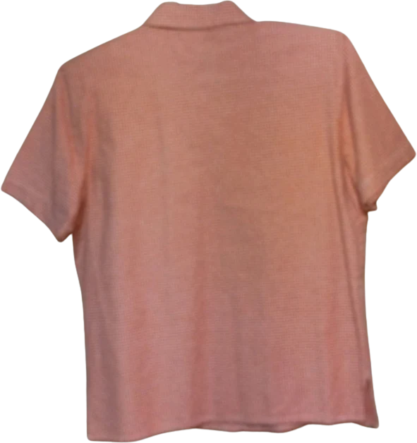 80s Textured Cotton Pink White Gingham Button Up Top By Victoria Morgan Sport - Image 2