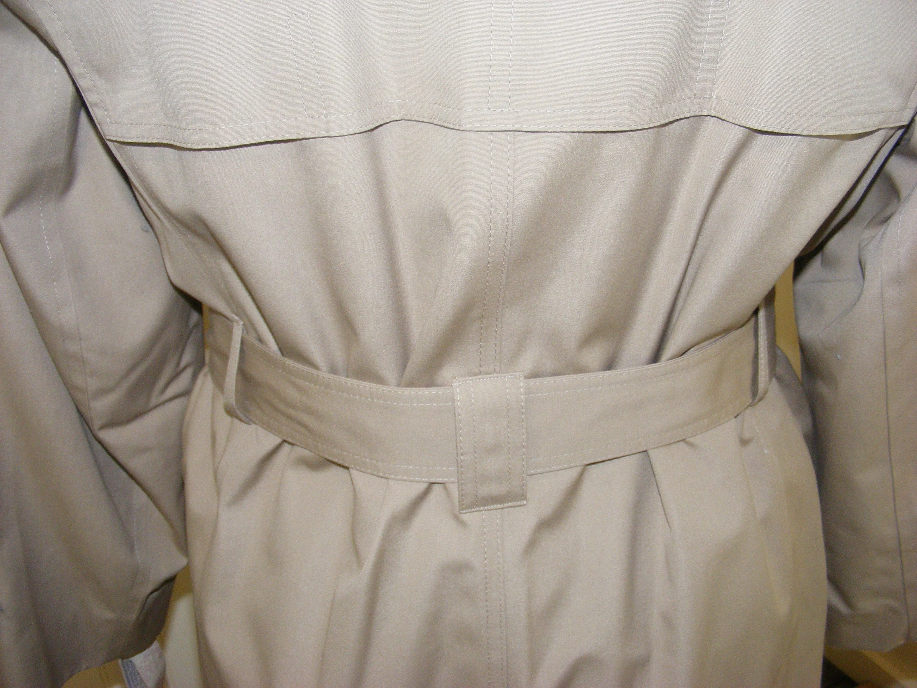 80s Trench Coat Deadstock Beige With Wool Scarf Belted By Misty Harbor - Image 13