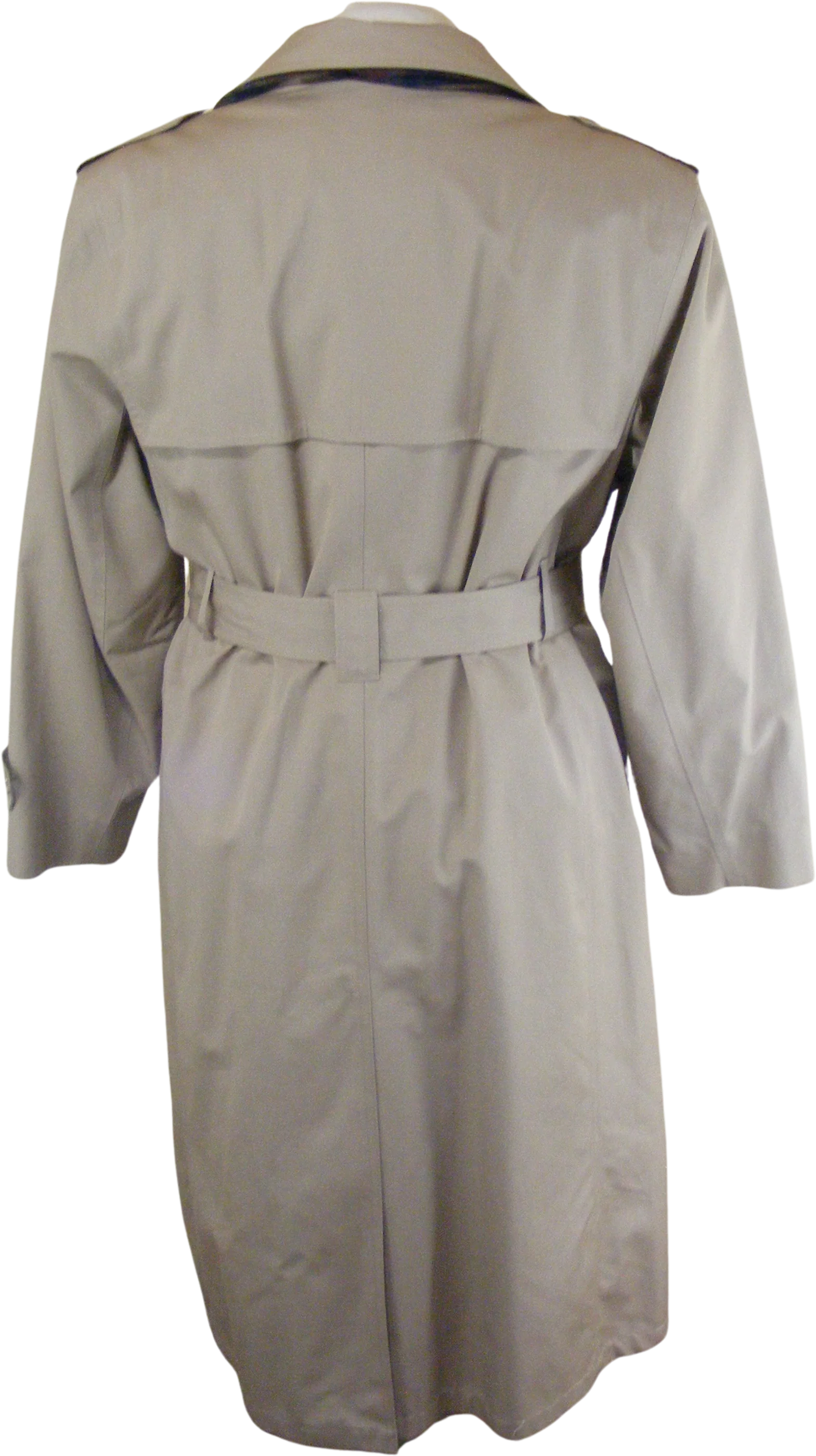 80s Trench Coat Deadstock Beige With Wool Scarf Belted By Misty Harbor - Image 2