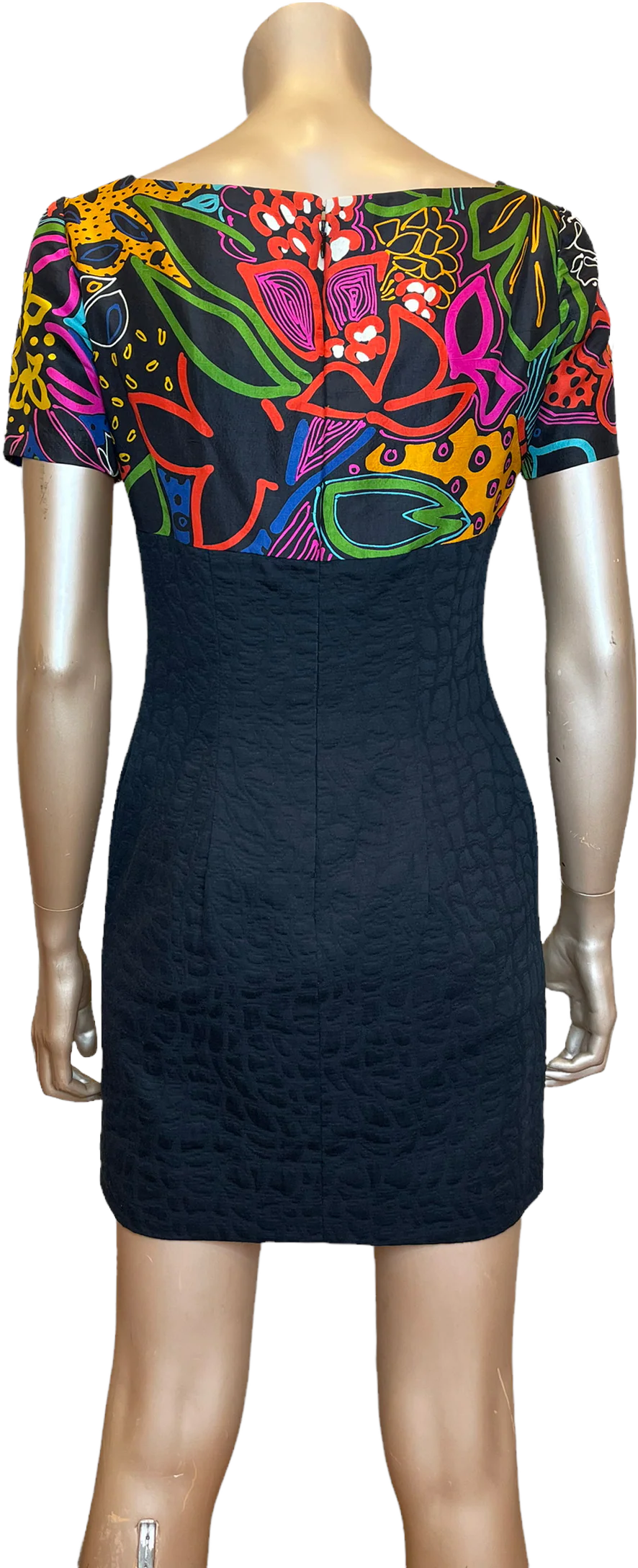 80s Tropicana Floral Navy Mini By Bob Mackie - Image 2