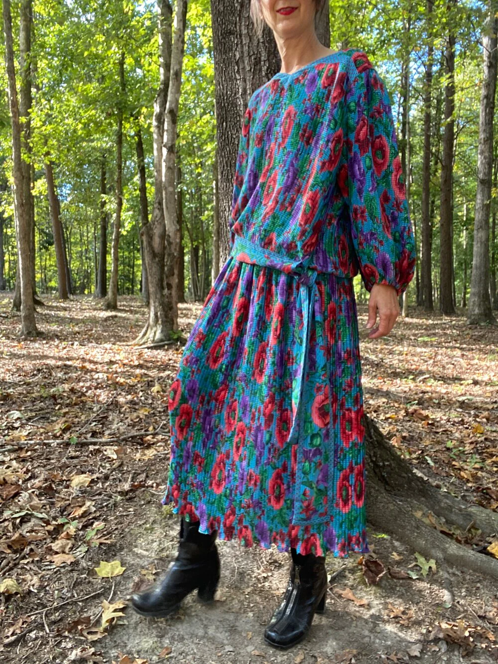 80s Two Piece Skirt Set By Diane Freis - Image 3