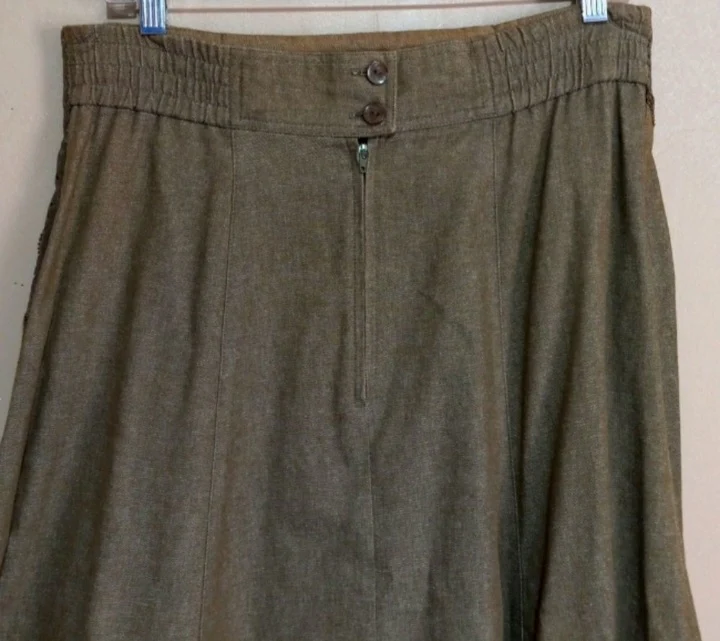 80s Usa Dallas Green Cotton Denim Flash Skirt By Howard Wolfe - Image 5
