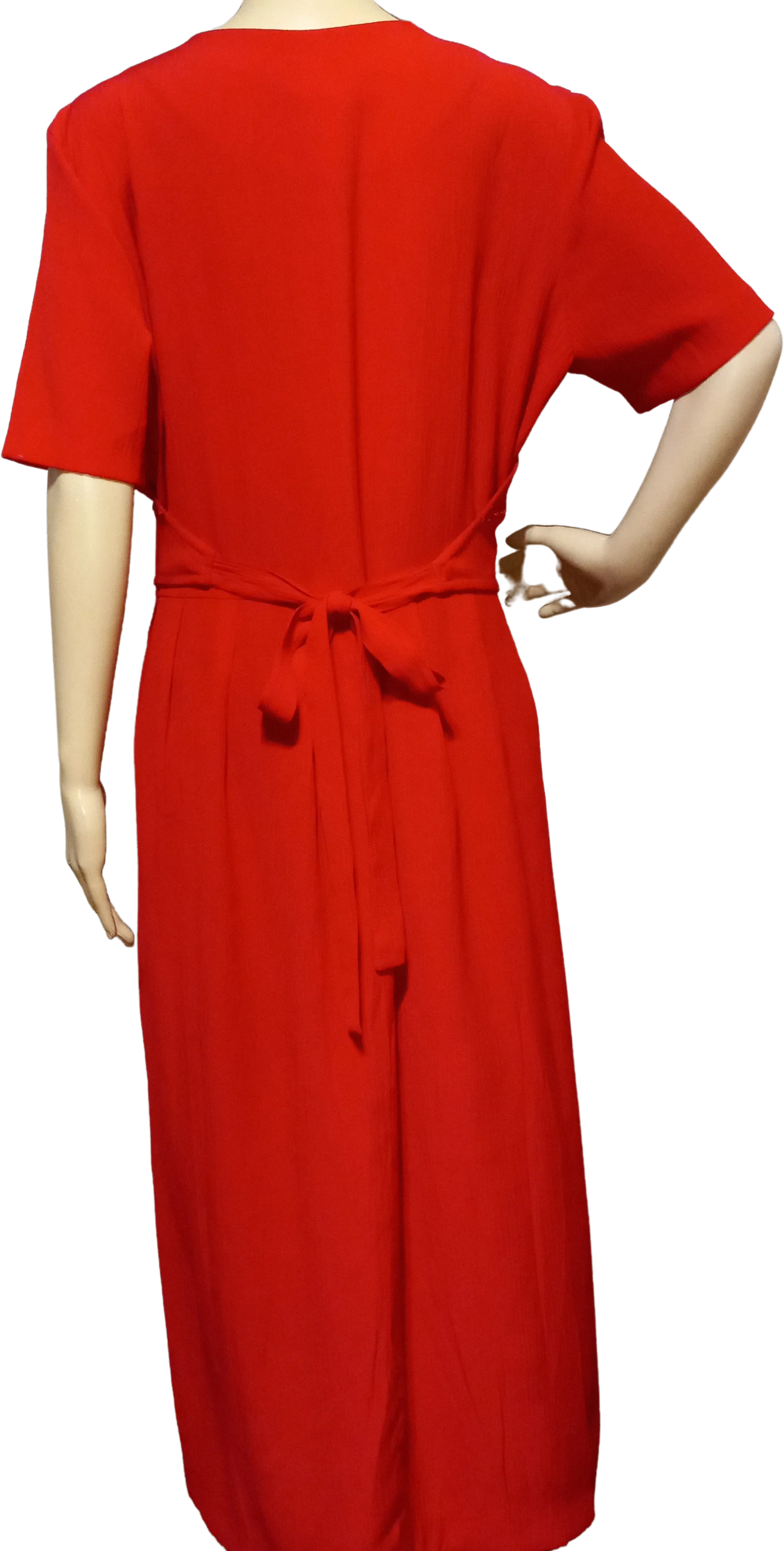 80s Valentine Red Lace Vest Overlay With Sash Tie By Miss Darby - Image 2