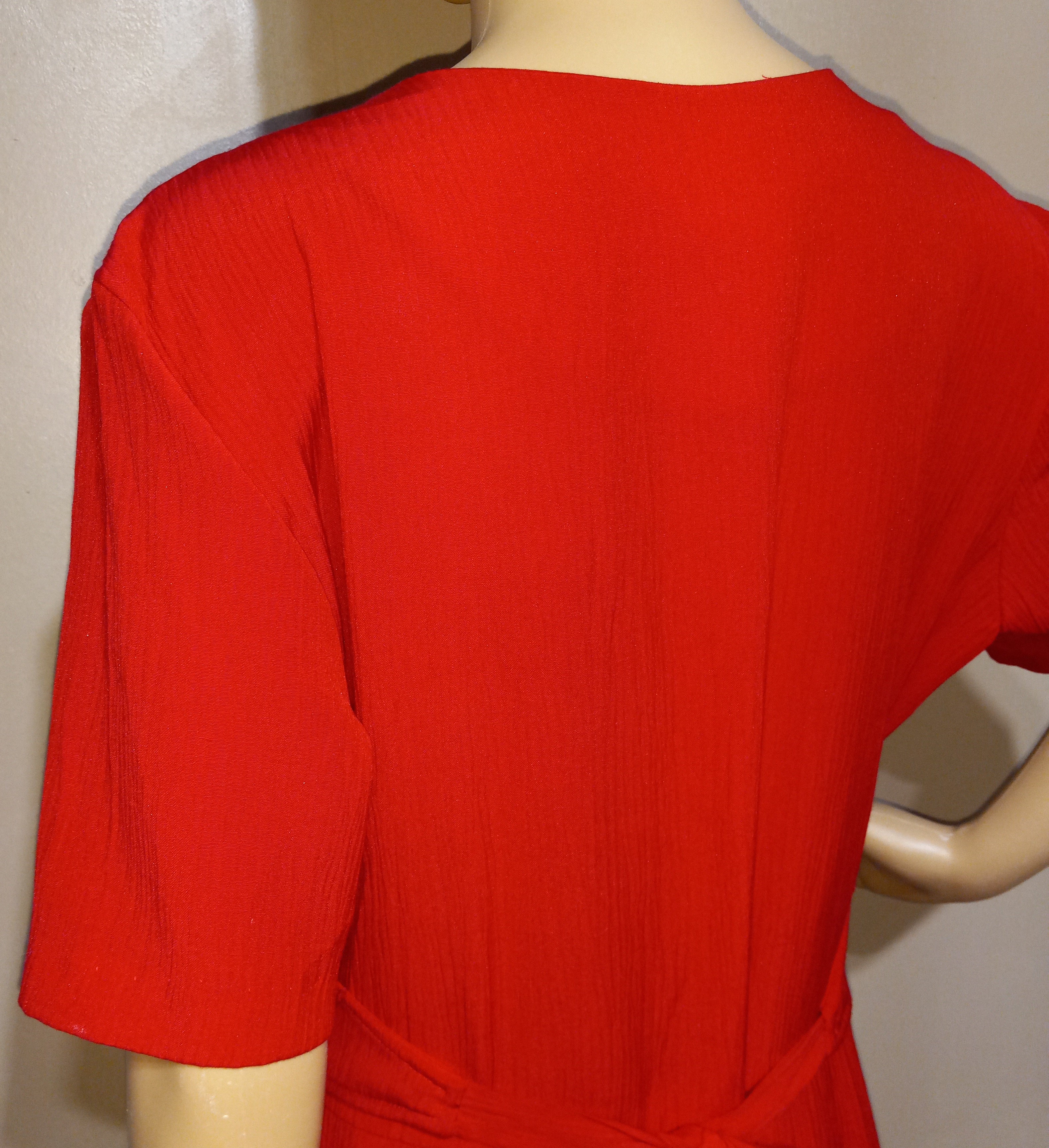 80s Valentine Red Lace Vest Overlay With Sash Tie By Miss Darby - Image 5