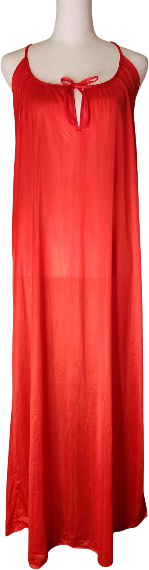 80s Vampy Goth Red Long Nightgown With Matching Robe By Spotlight - Image 2