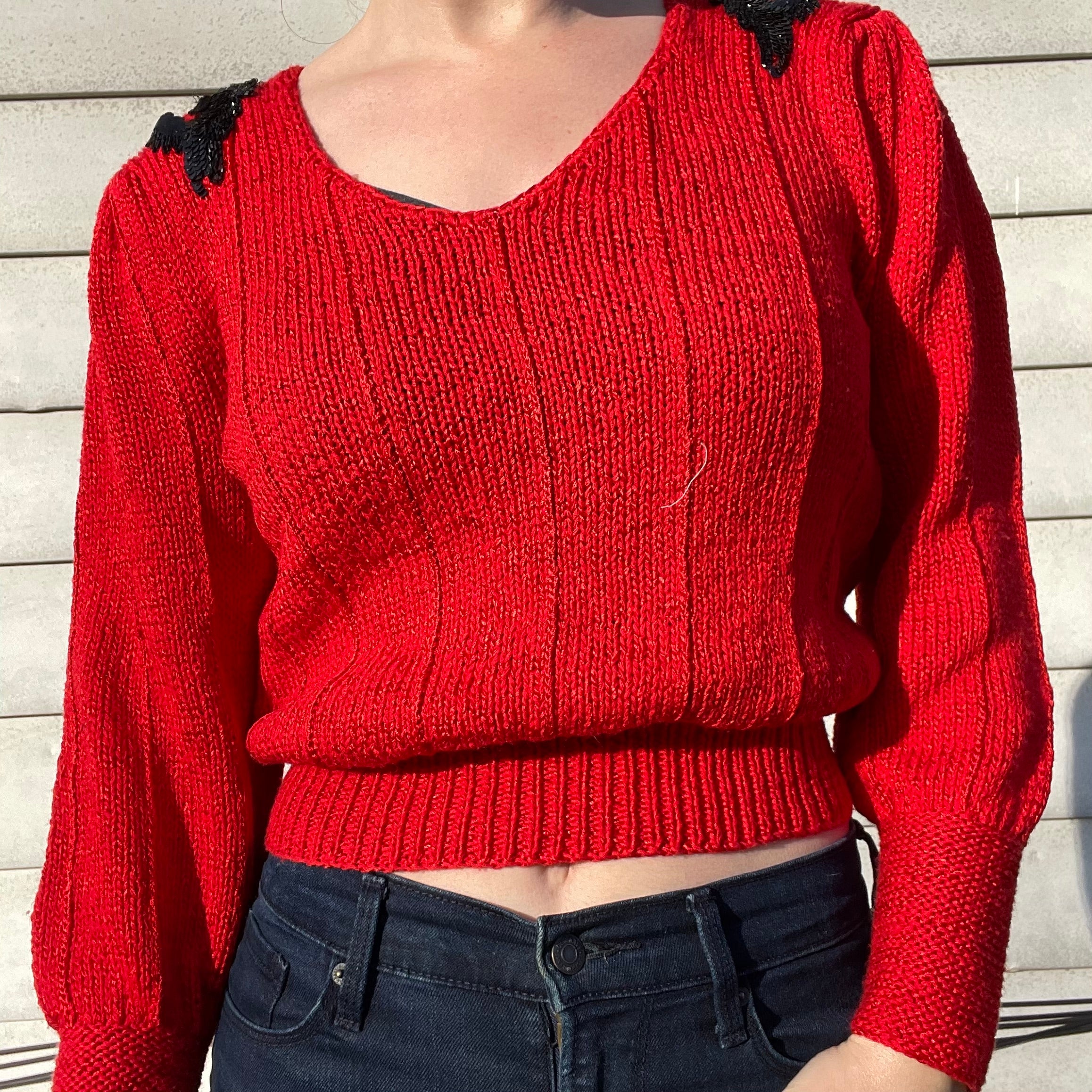 80s Vintage 1980 S Bedazzled Wool Blend Sweater By Nannell - Image 4