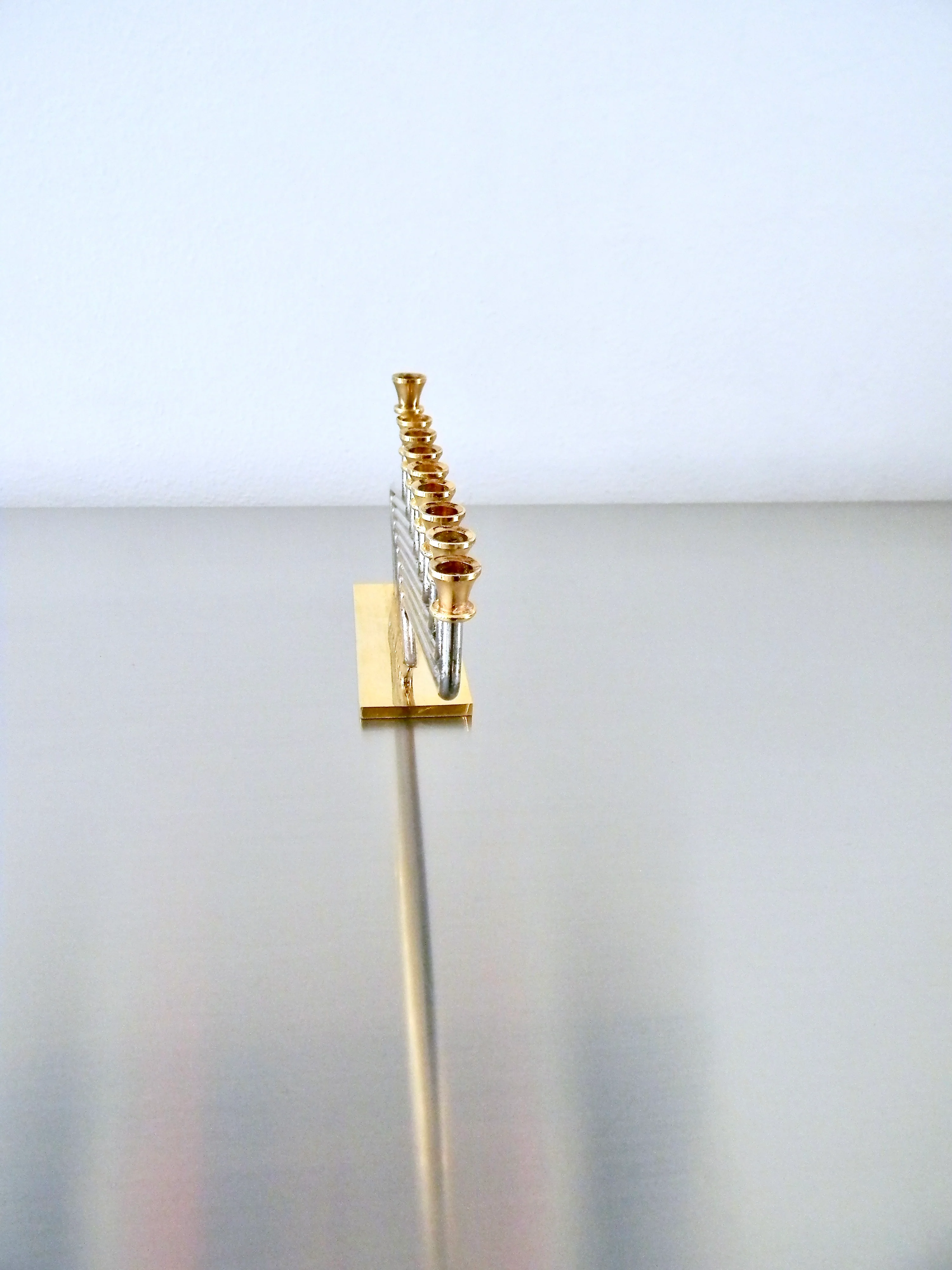 80s Vintage Karshi Two Tone Modernist Menorah by Karshi - Image 5