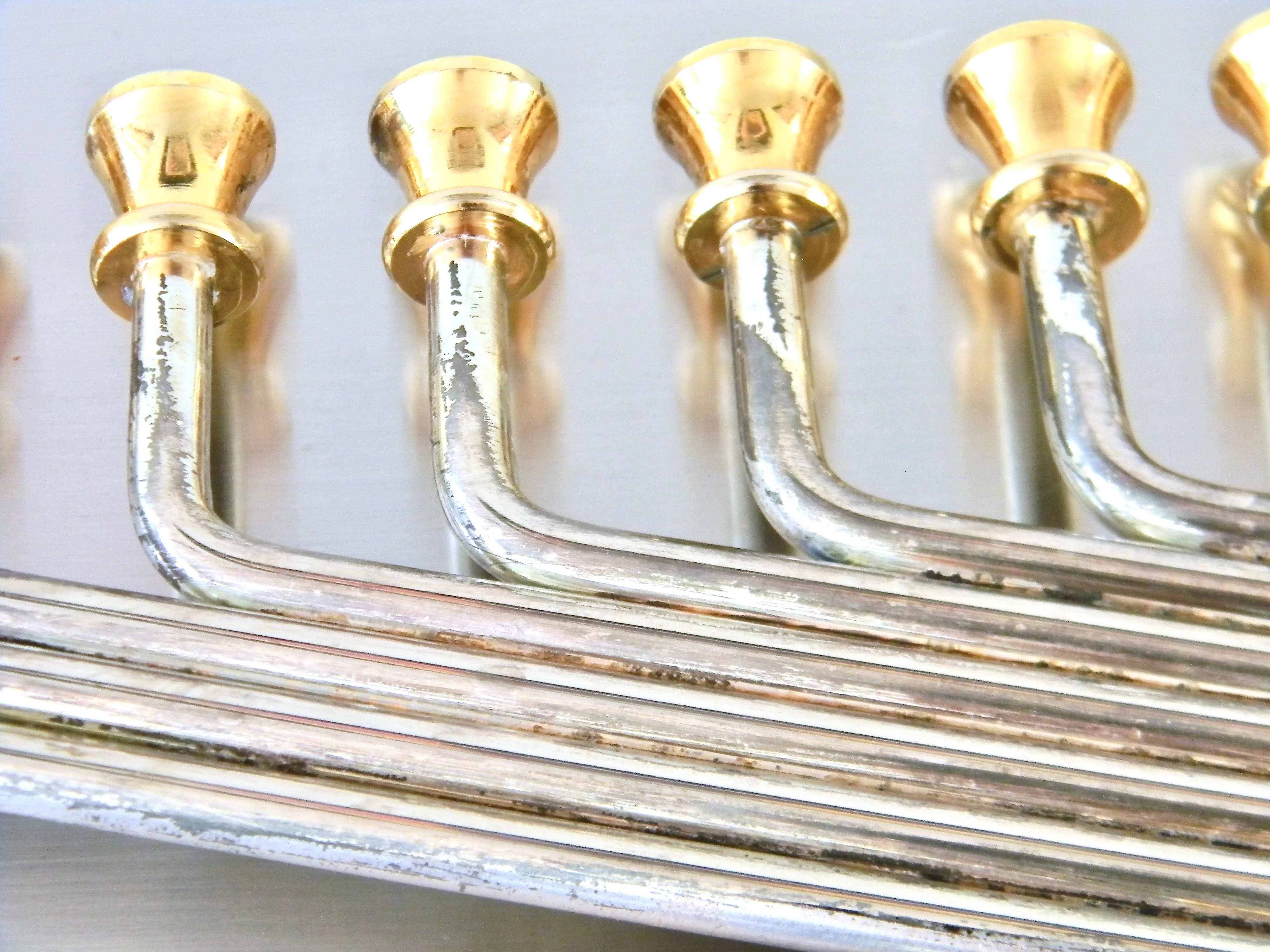 80s Vintage Karshi Two Tone Modernist Menorah by Karshi - Image 9