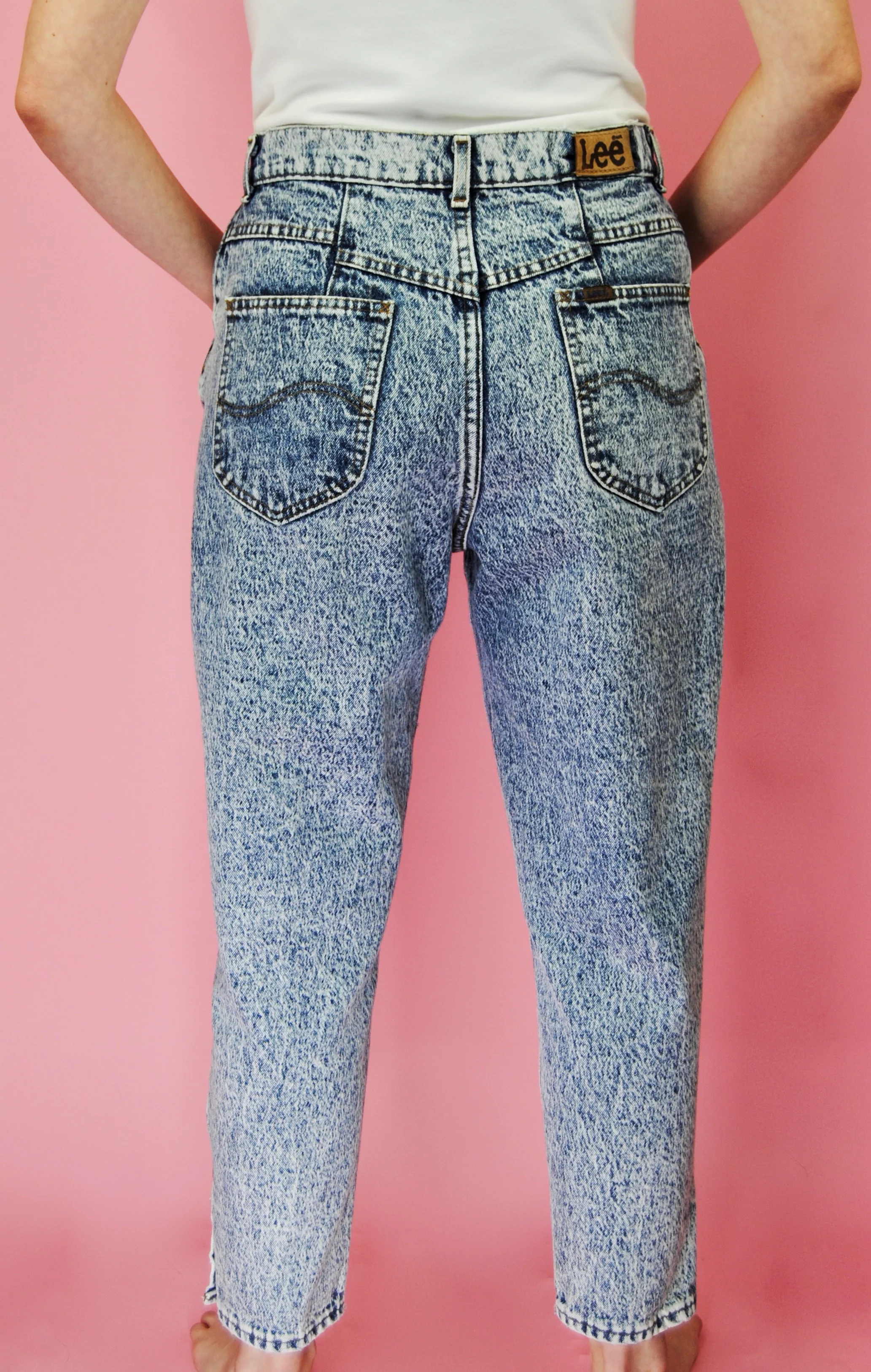 80s Vintage Acid Wash Jeans By Lee - Image 11