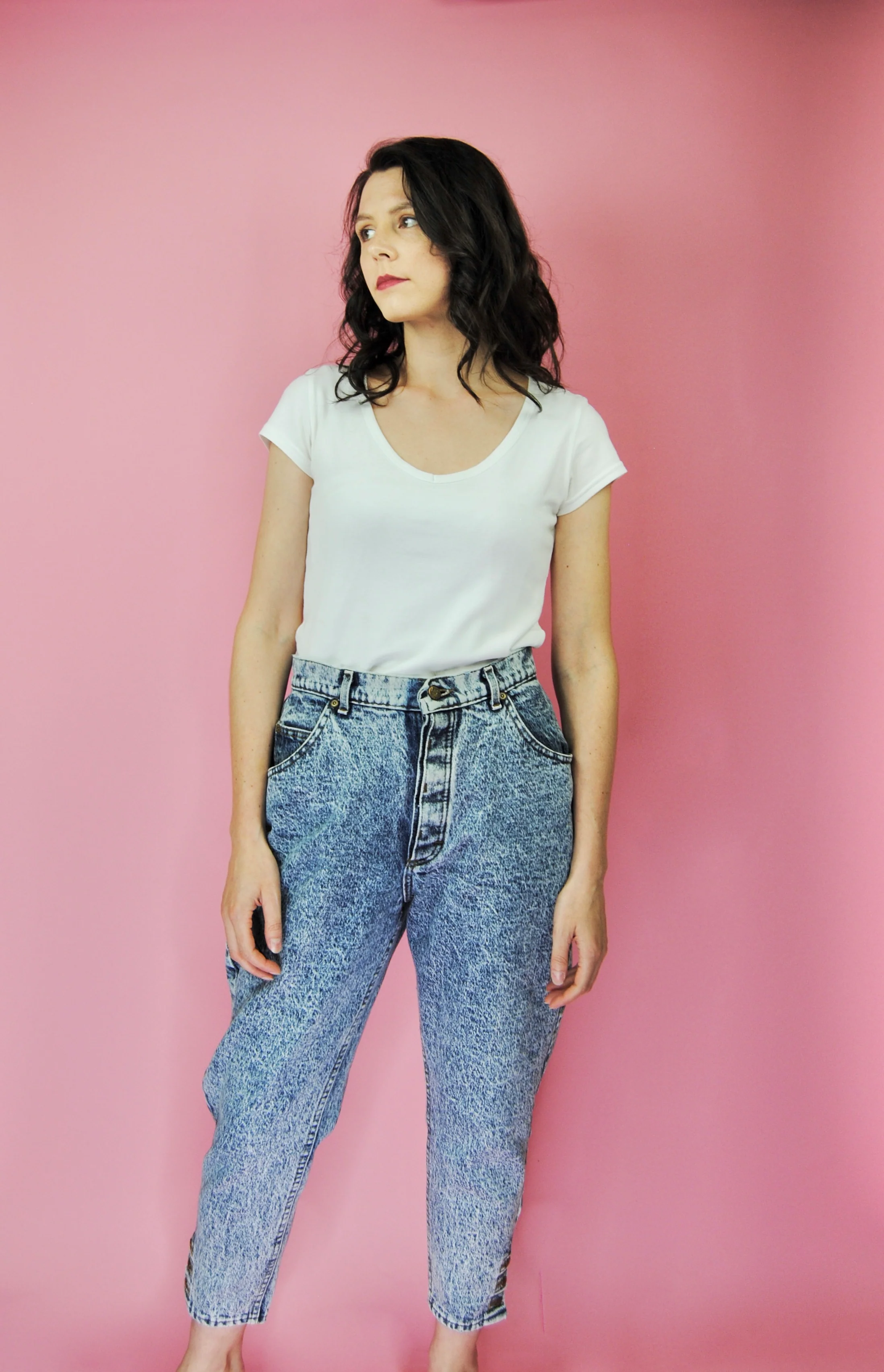 80s Vintage Acid Wash Jeans By Lee - Image 6