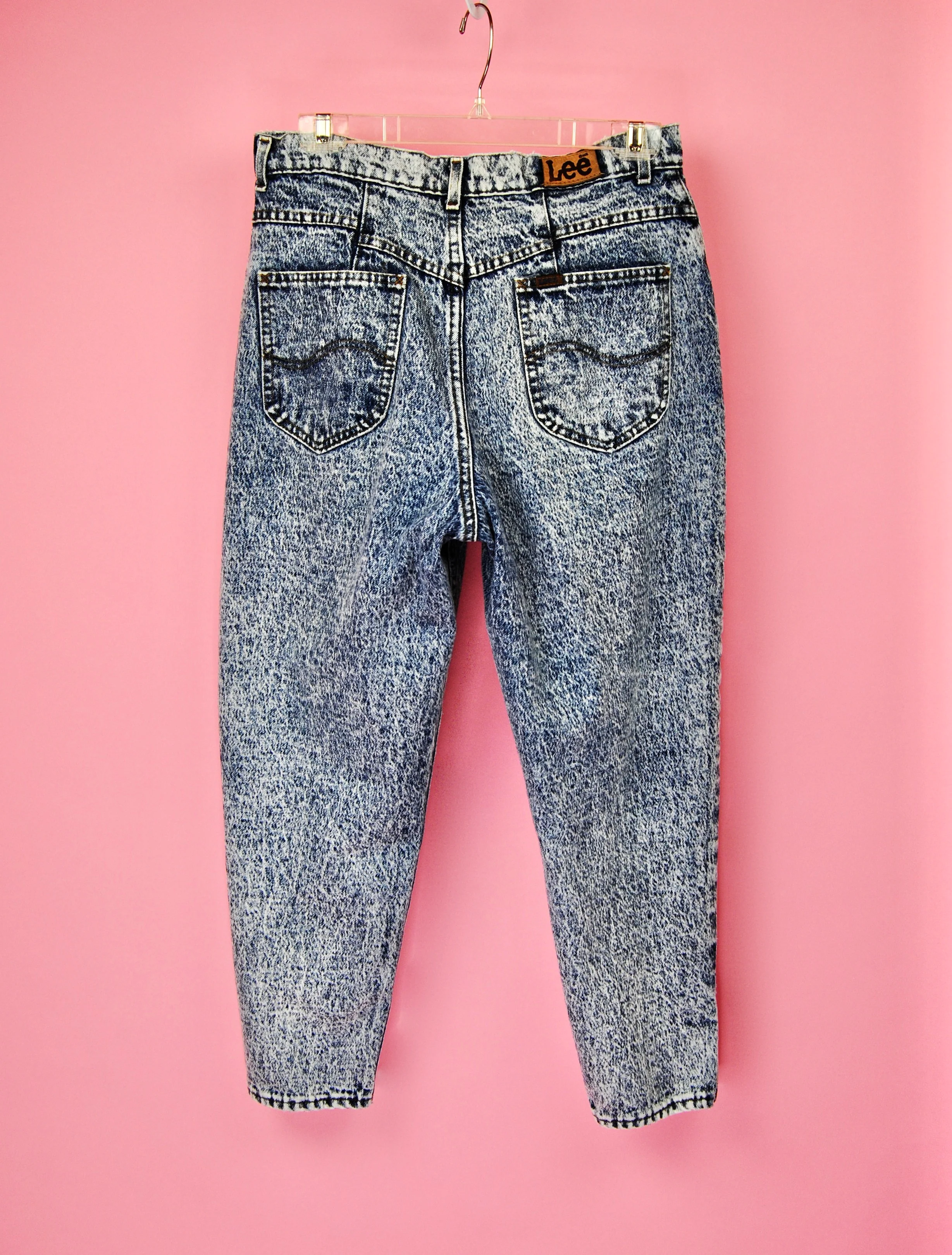 80s Vintage Acid Wash Jeans By Lee - Image 8