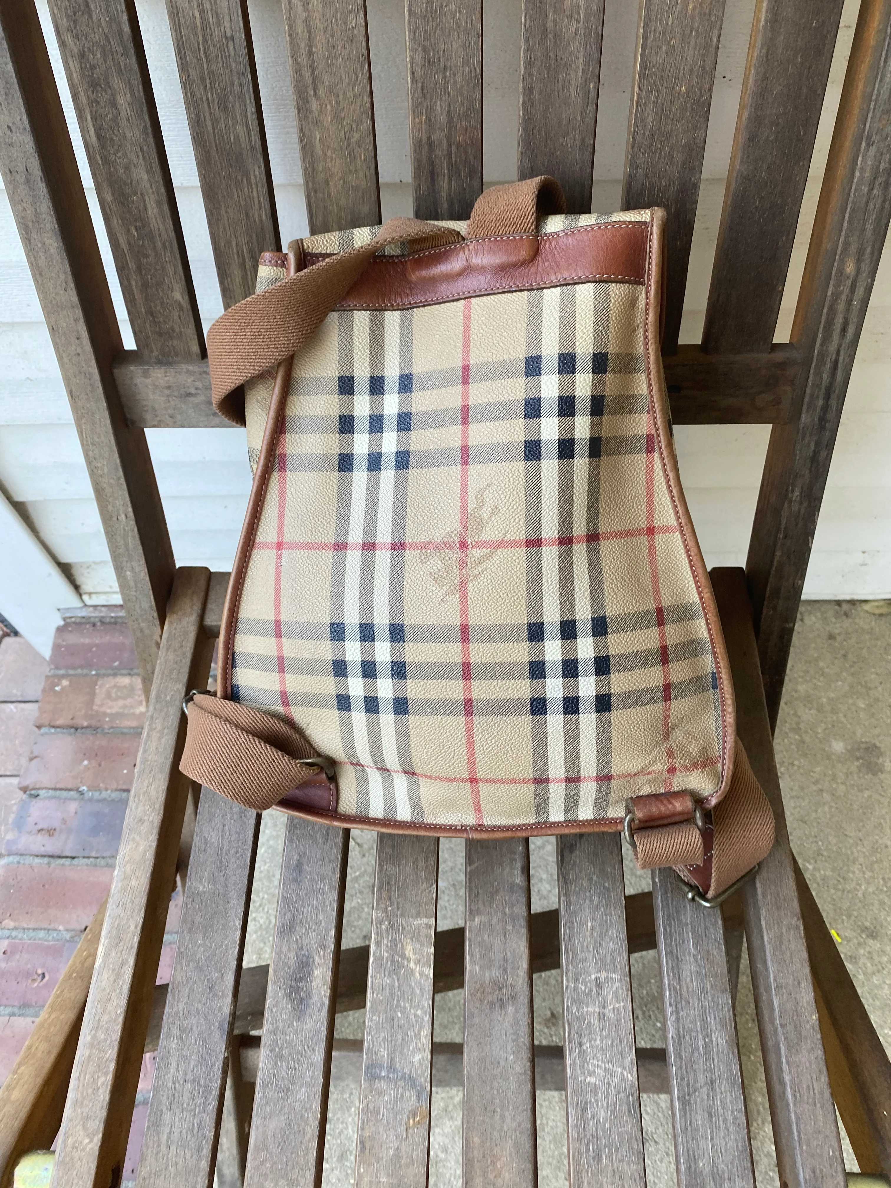 80s Vintage Backpack By Burberry - Image 2