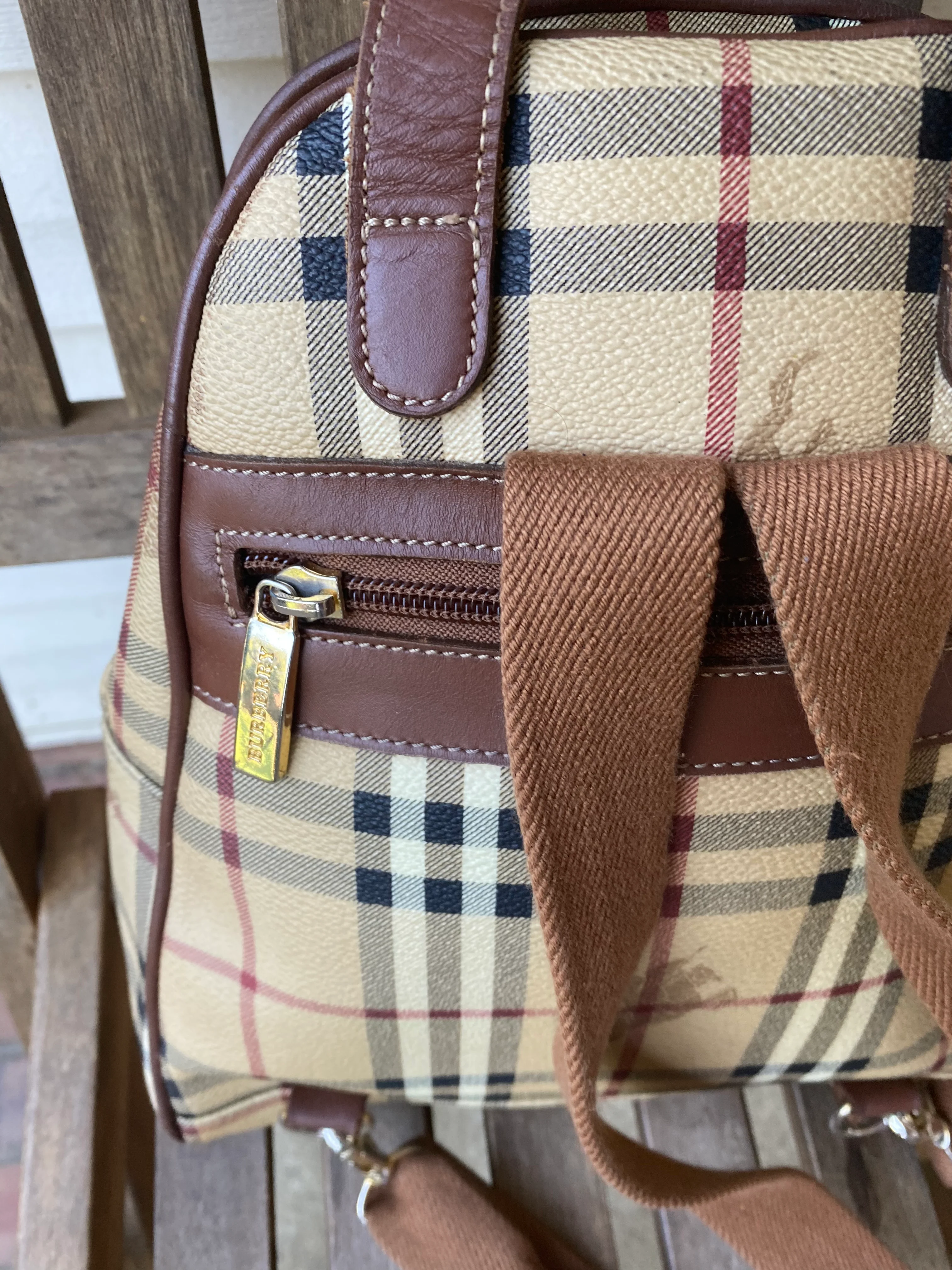 80s Vintage Backpack By Burberry - Image 4