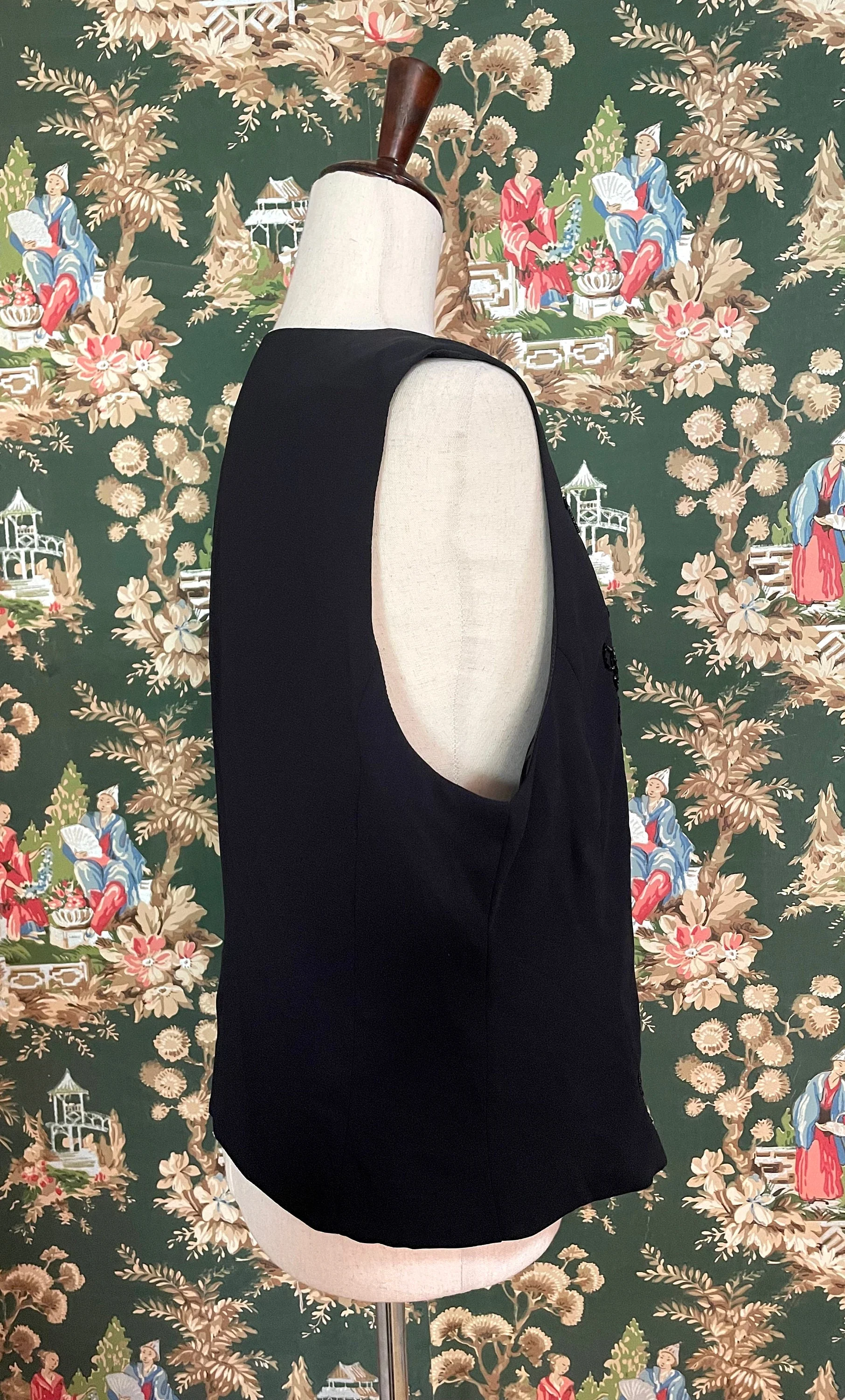80s Vintage Black Alfred Dunner Polyester Vest with Beading Nwot by Alfred Dunner - Image 4
