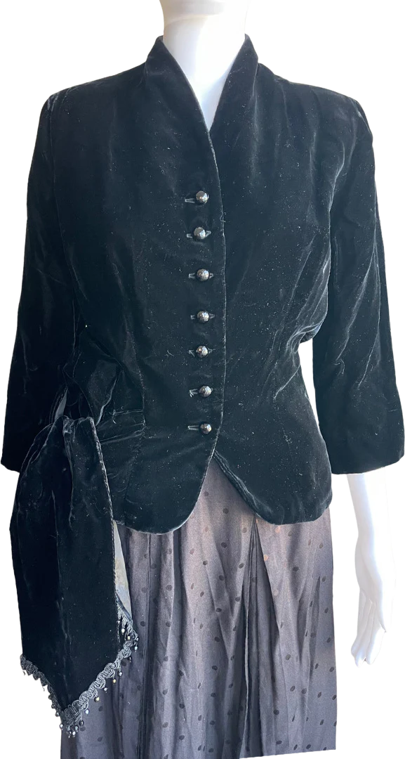 80s Vintage Black Velvet Blazer