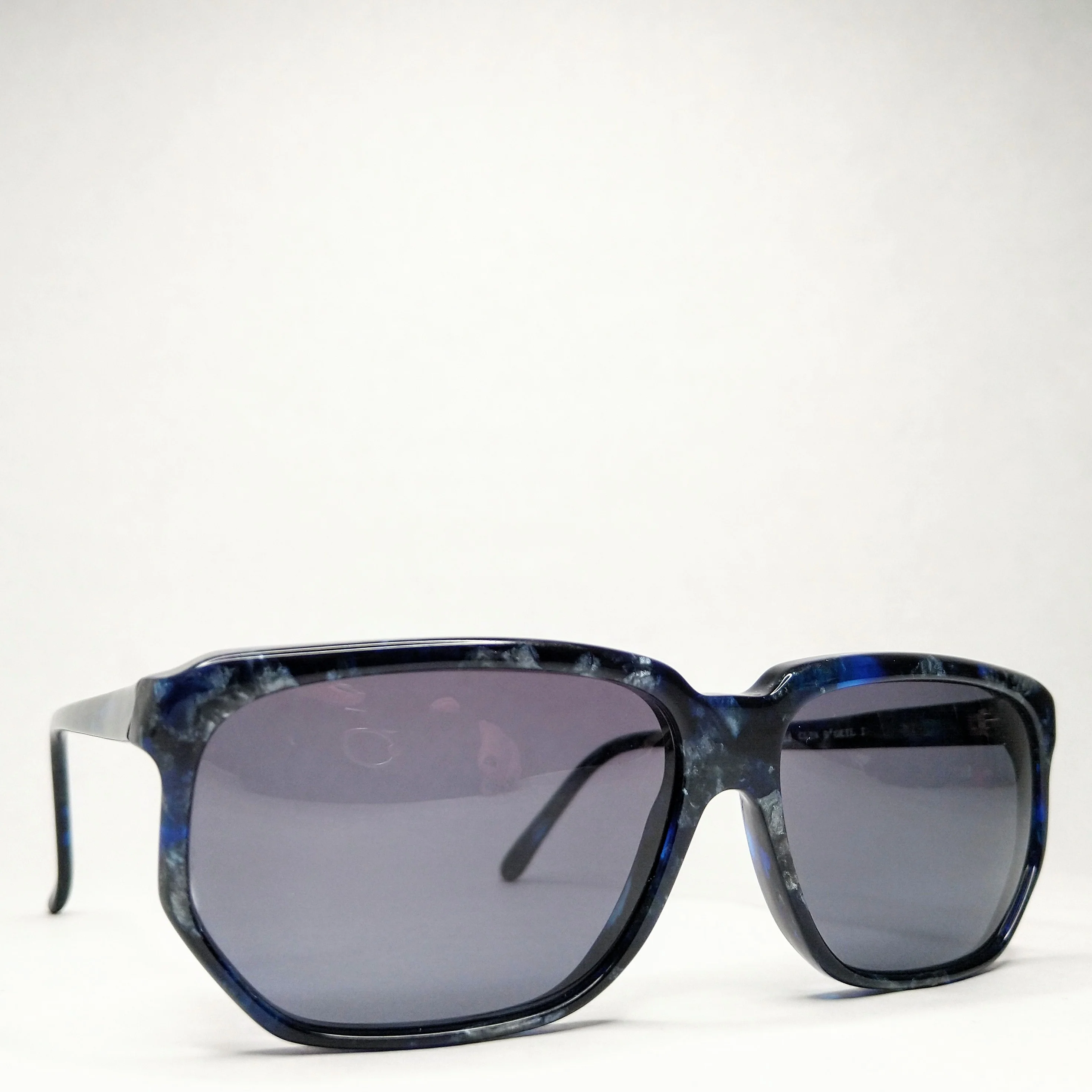 80s Vintage Blue Granite Look Sunglasses Frame France By Binocle - Image 6