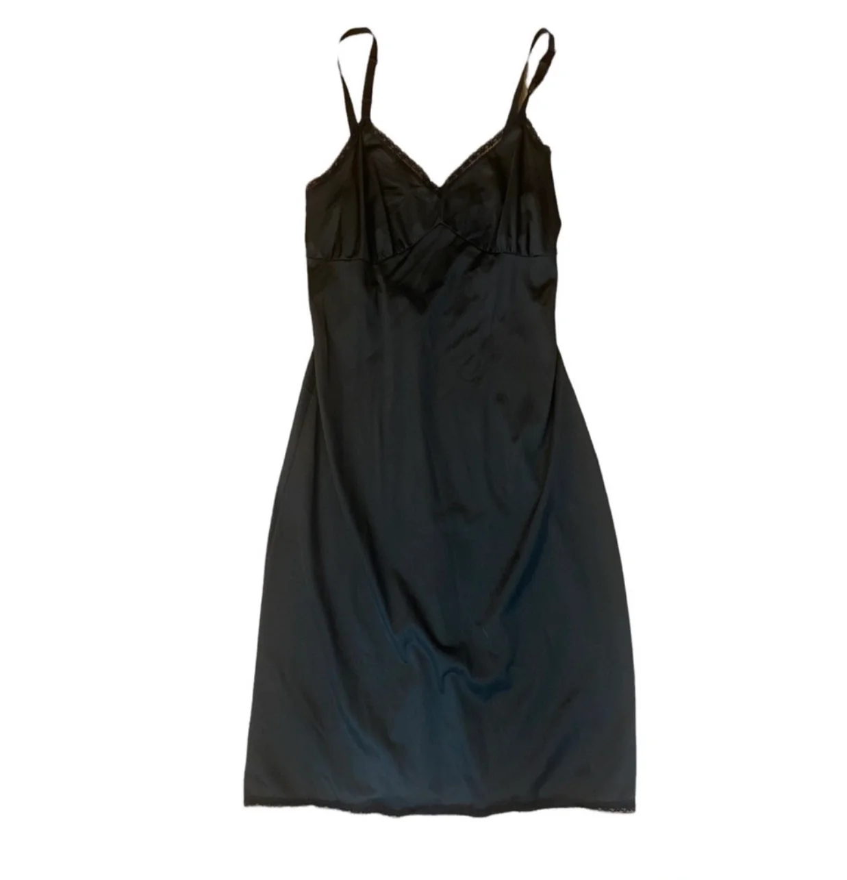 80s Vintage Bombshell Black Full Slip Size 32/small - Image 4