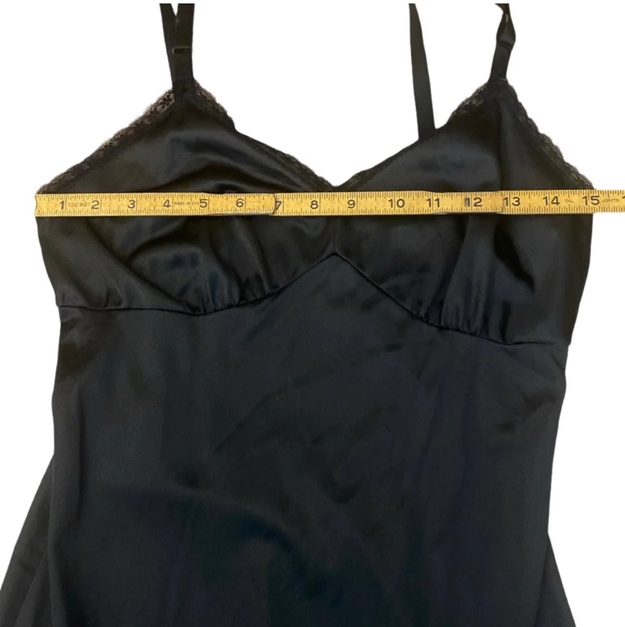 80s Vintage Bombshell Black Full Slip Size 32/small - Image 9