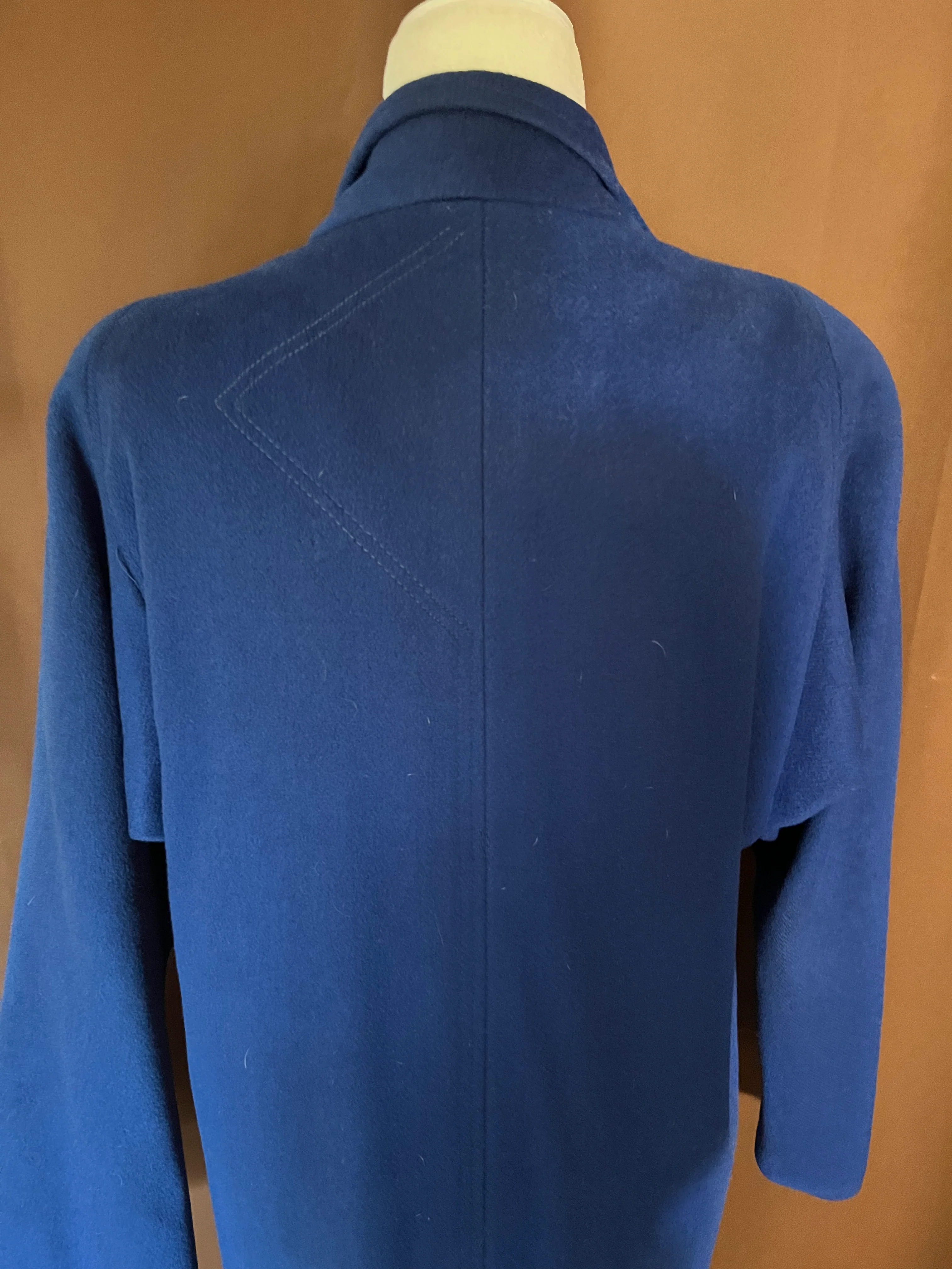 80s Vintage Cobalt Blue Wool Coat By Ashley Scott - Image 4