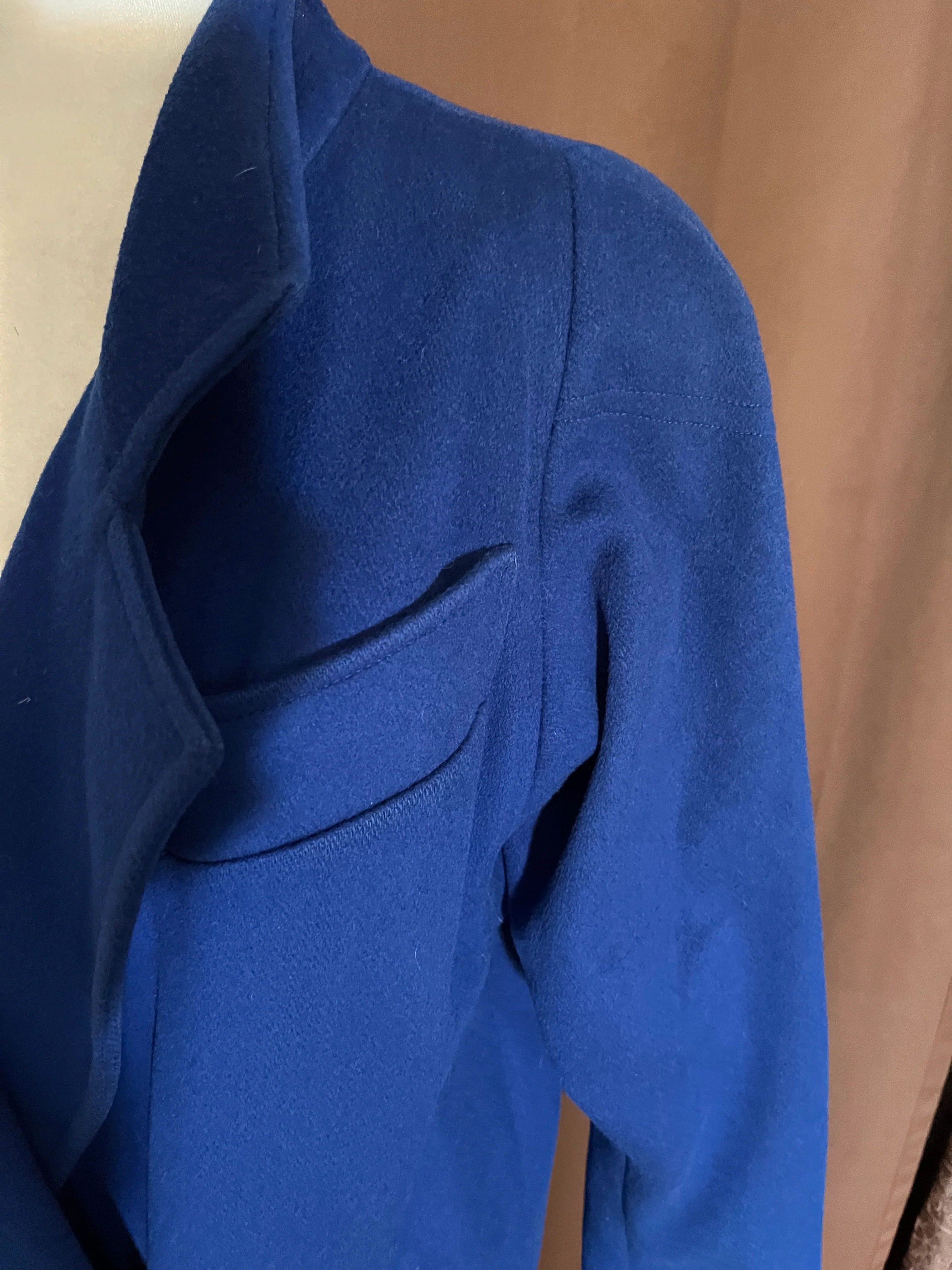 80s Vintage Cobalt Blue Wool Coat By Ashley Scott - Image 5