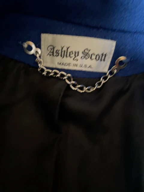 80s Vintage Cobalt Blue Wool Coat By Ashley Scott - Image 9