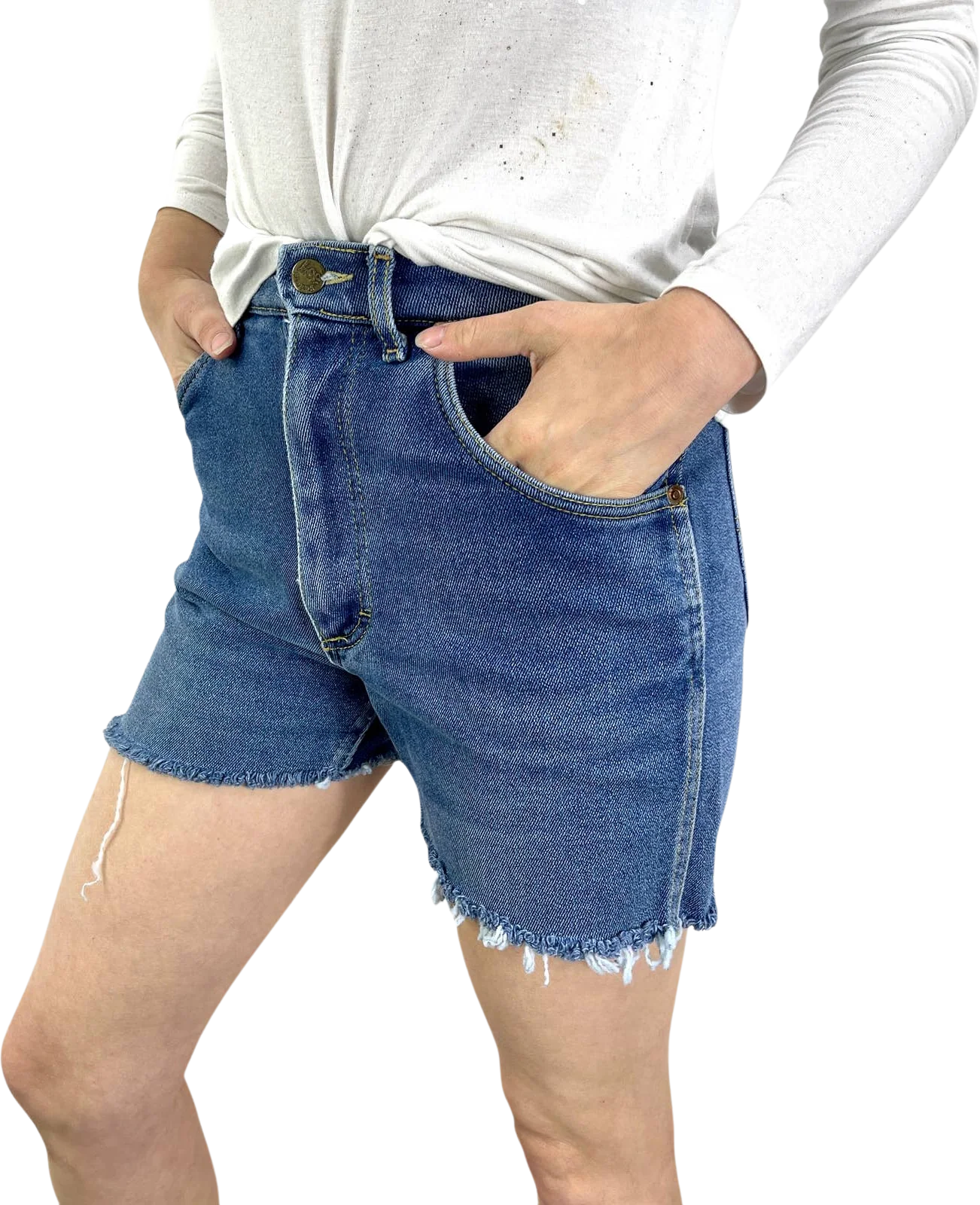 80s Vintage Denim High Waisted Cutoff Blue Jean Shorts by Lee
