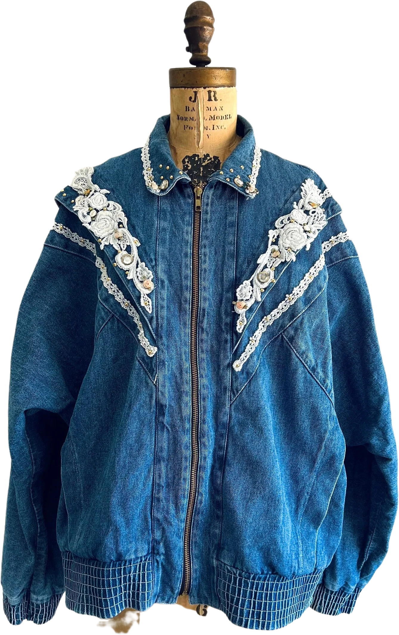 80s Vintage Embellished Jean Jacket by Pado