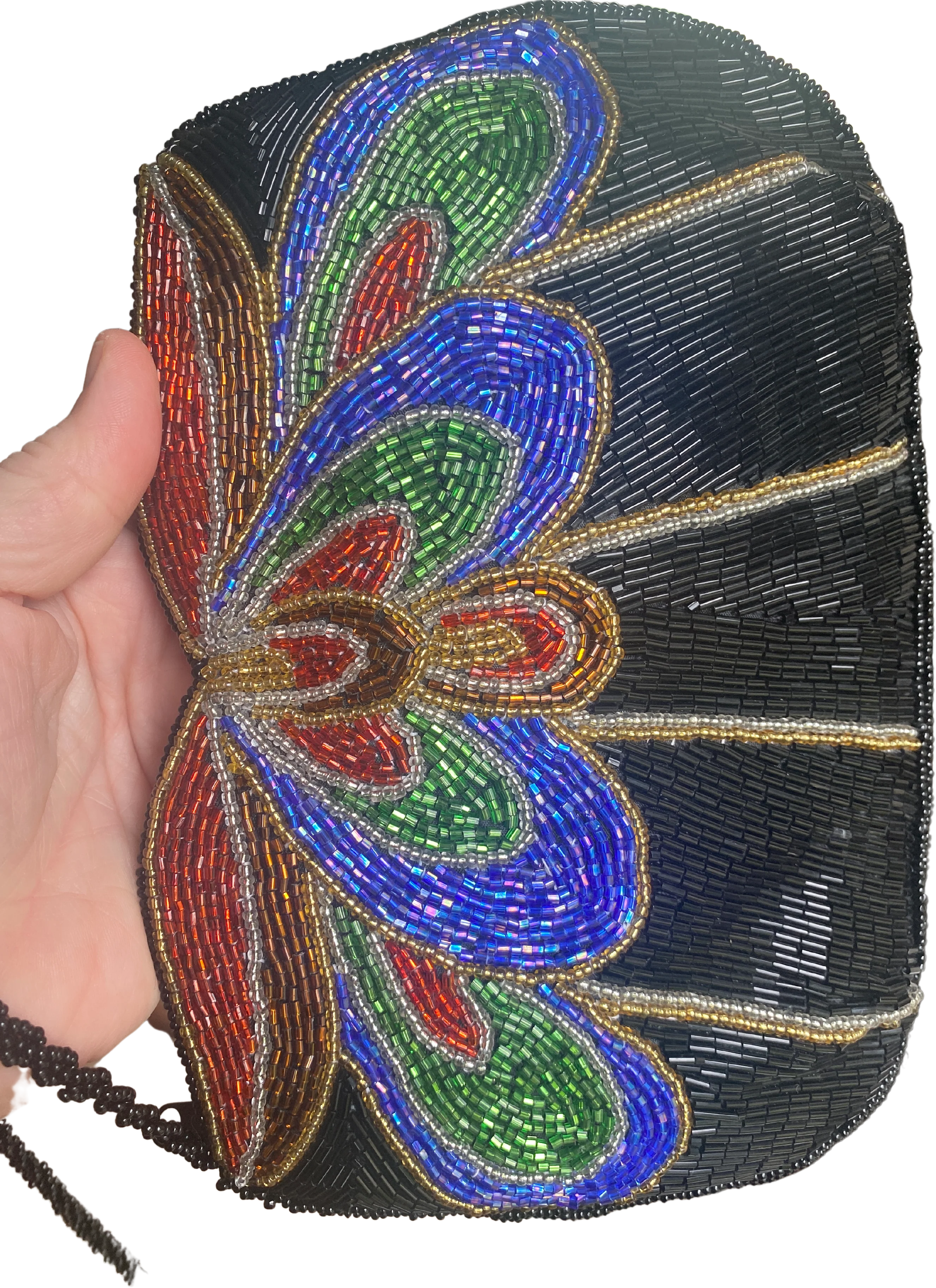 80s Vintage Glass Beaded Evening Purse - Image 2
