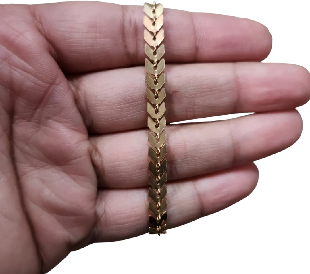 80s Vintage Gold Toned Chevron Arm Band Or Bracelet