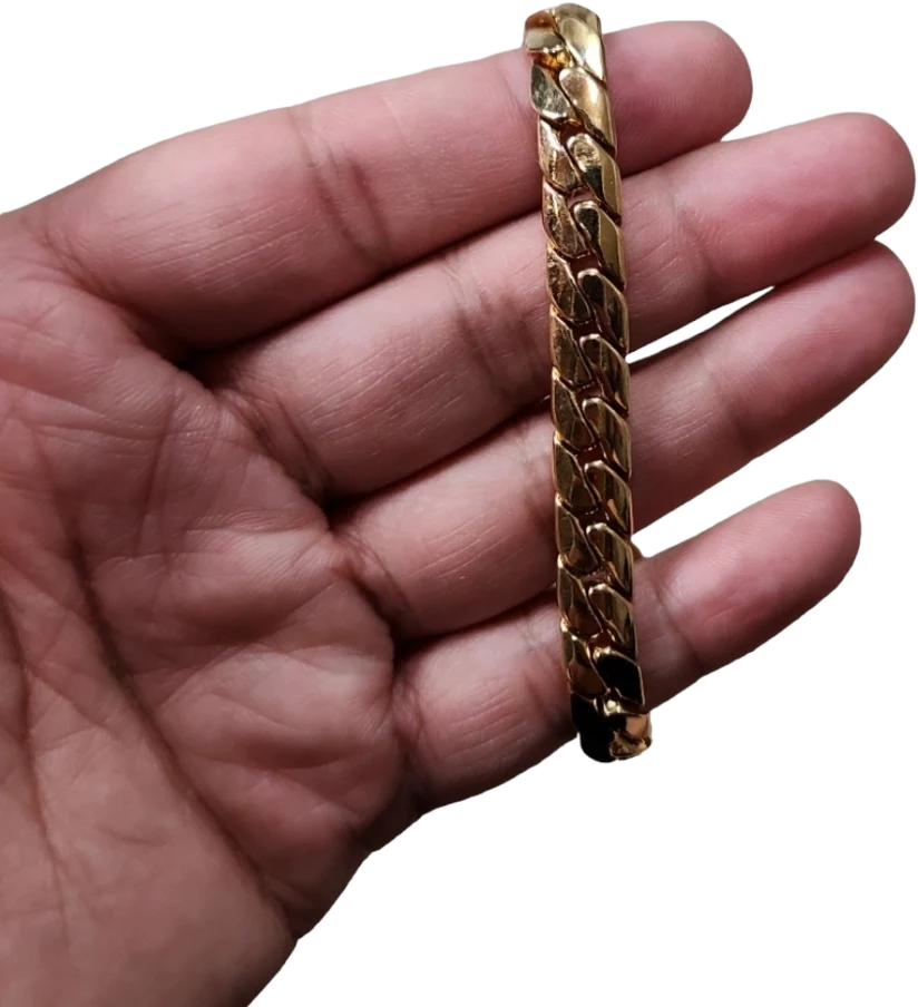 80s Vintage Gold Toned Cuban Link Bracelet