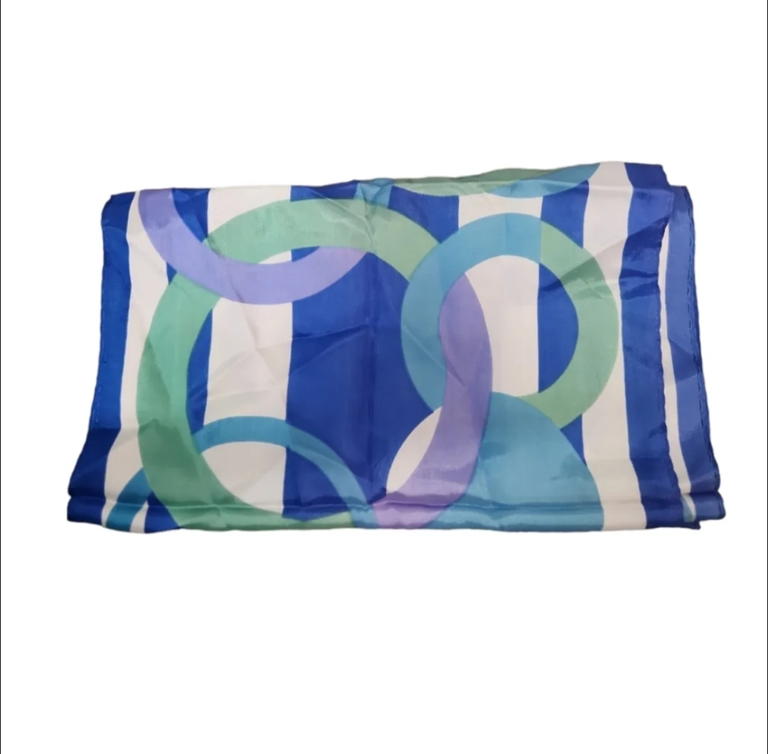 80s Vintage Long Geometric Rectangle Scarf - Image 3