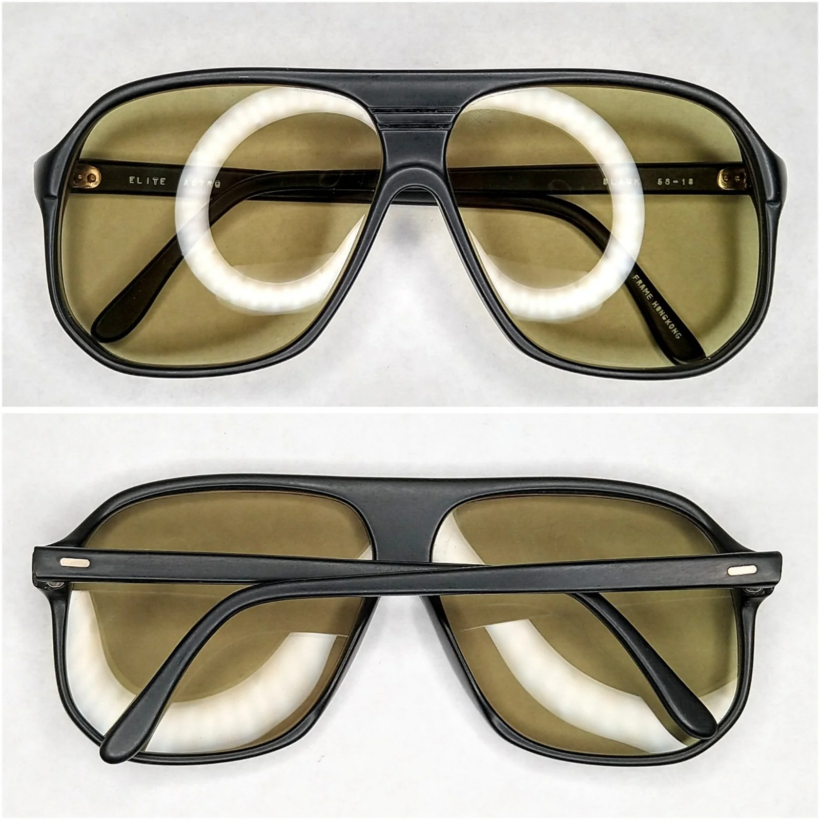 80s Vintage Matte Black Aviator Navigator Sunglasses - Image 2