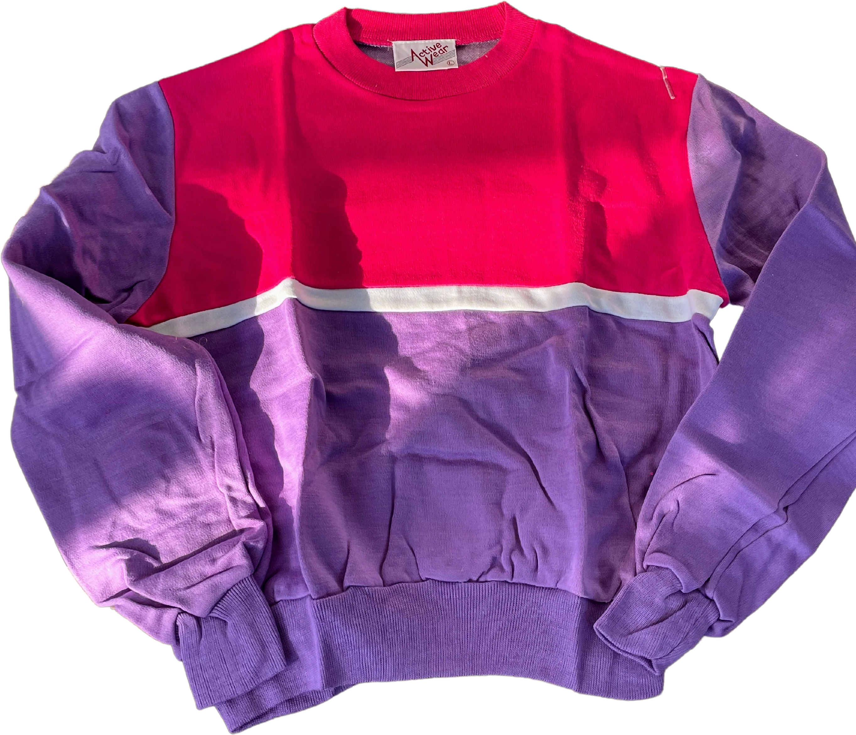 80s Vintage Nos Women's Sweatshirt Pink Purple L By Sears - Image 2
