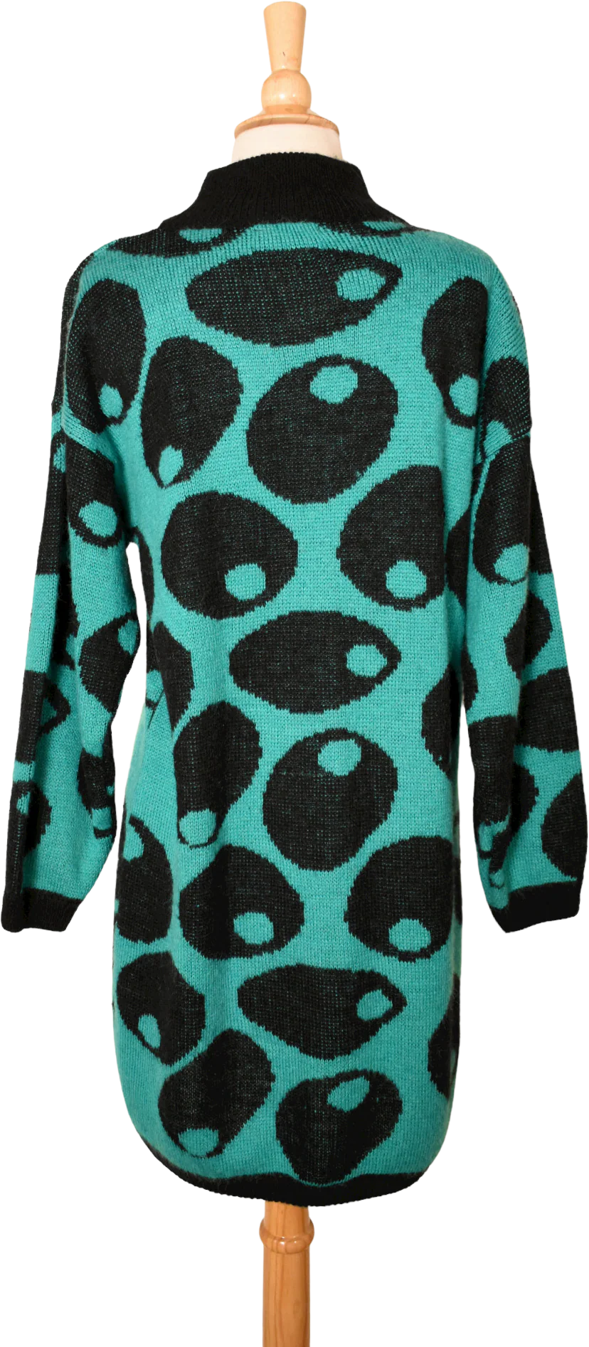 80s Vintage Novelty Martini Olive Print Sweaterdress By Esprit - Image 2