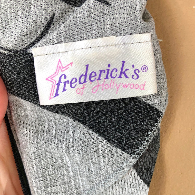 80s Vintage Peplum Dress Brush Stroke Print By Frederick's of Hollywood - Image 6