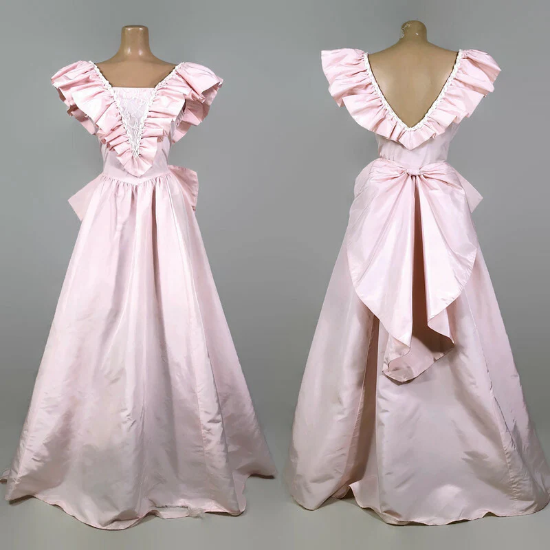 80s Vintage Pink Taffeta Ball Gown Party Dress As-is By Gunne Sax by Jessica Mcclintock - Image 3