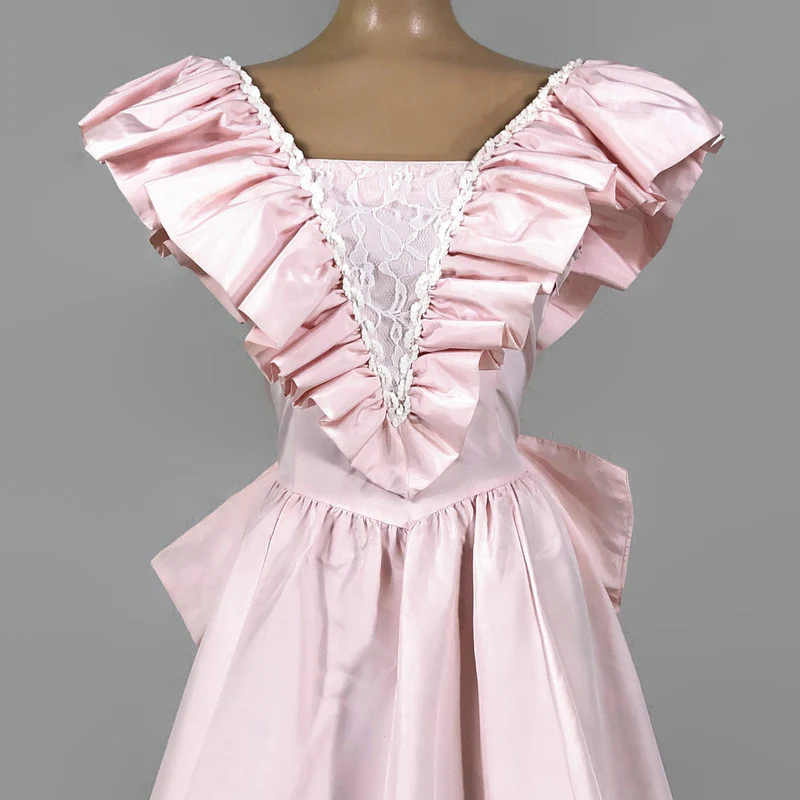 80s Vintage Pink Taffeta Ball Gown Party Dress As-is By Gunne Sax by Jessica Mcclintock - Image 4